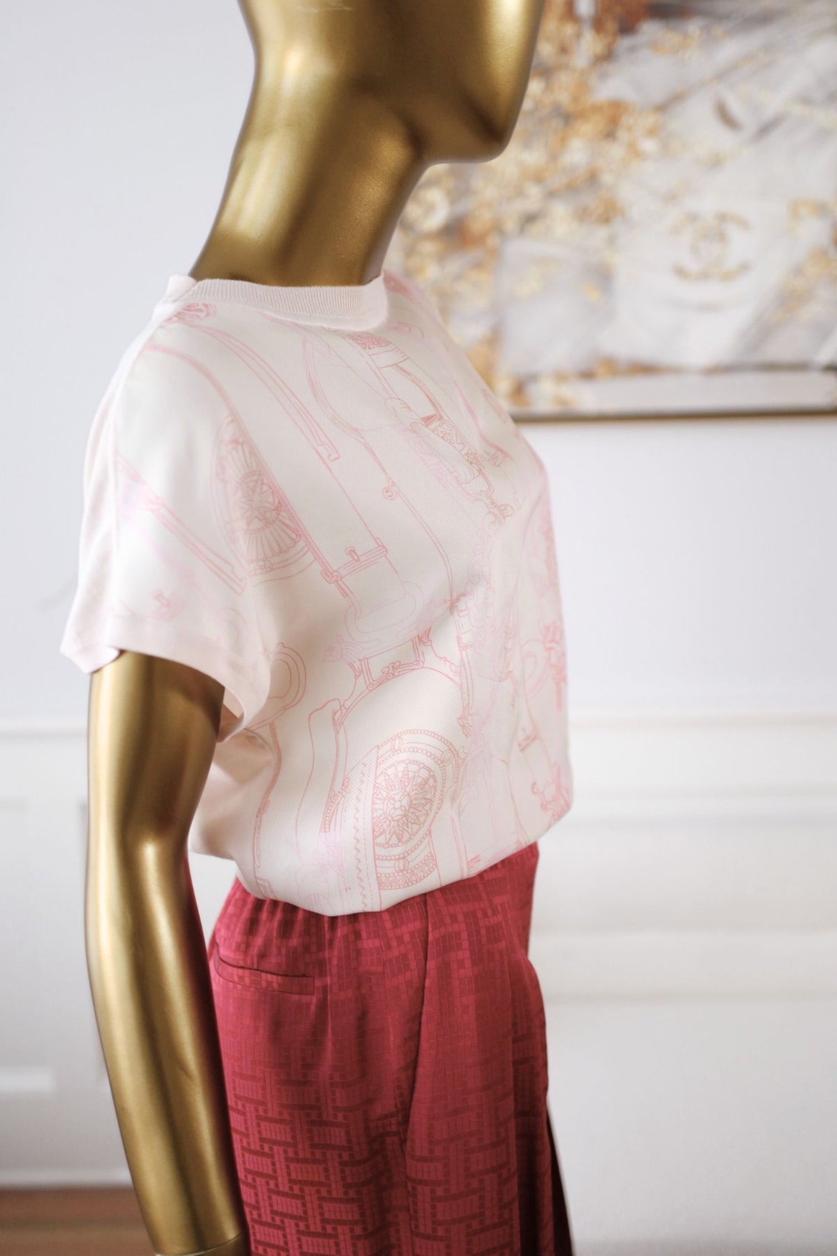Hermès "Etriers Remix" Short Sleeveless Sweater Pullover Rose Petale Size 36