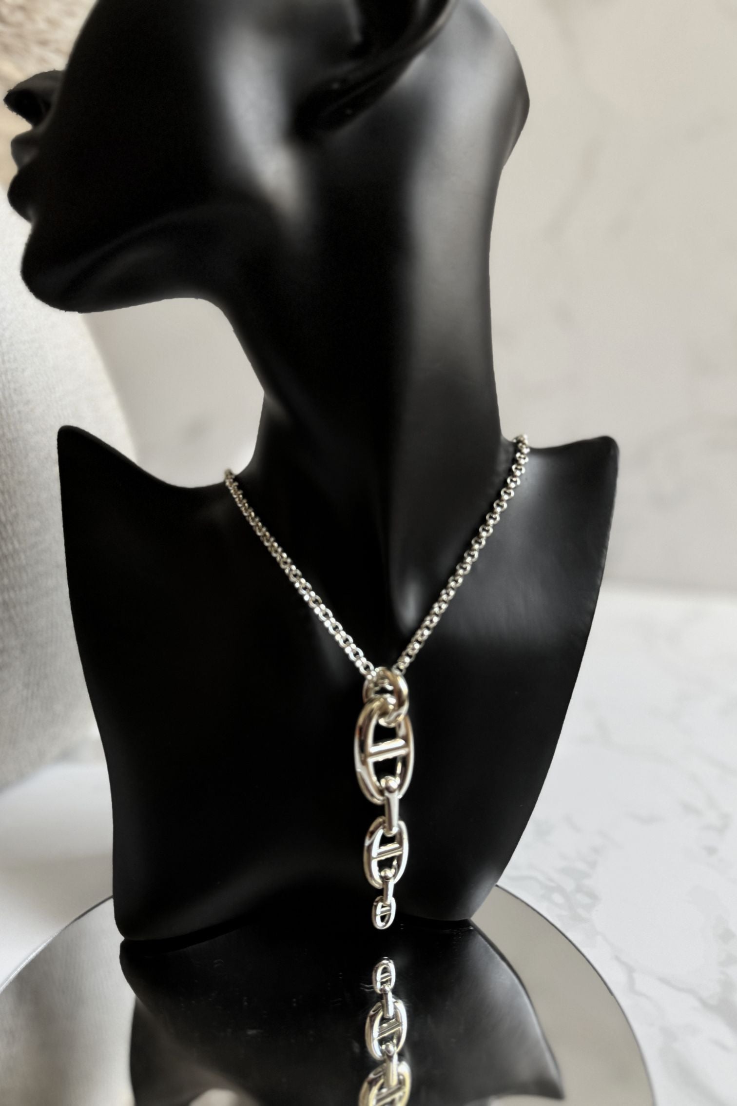 Hermes Chaine d'ancre Necklace Silver Enchainee pendant