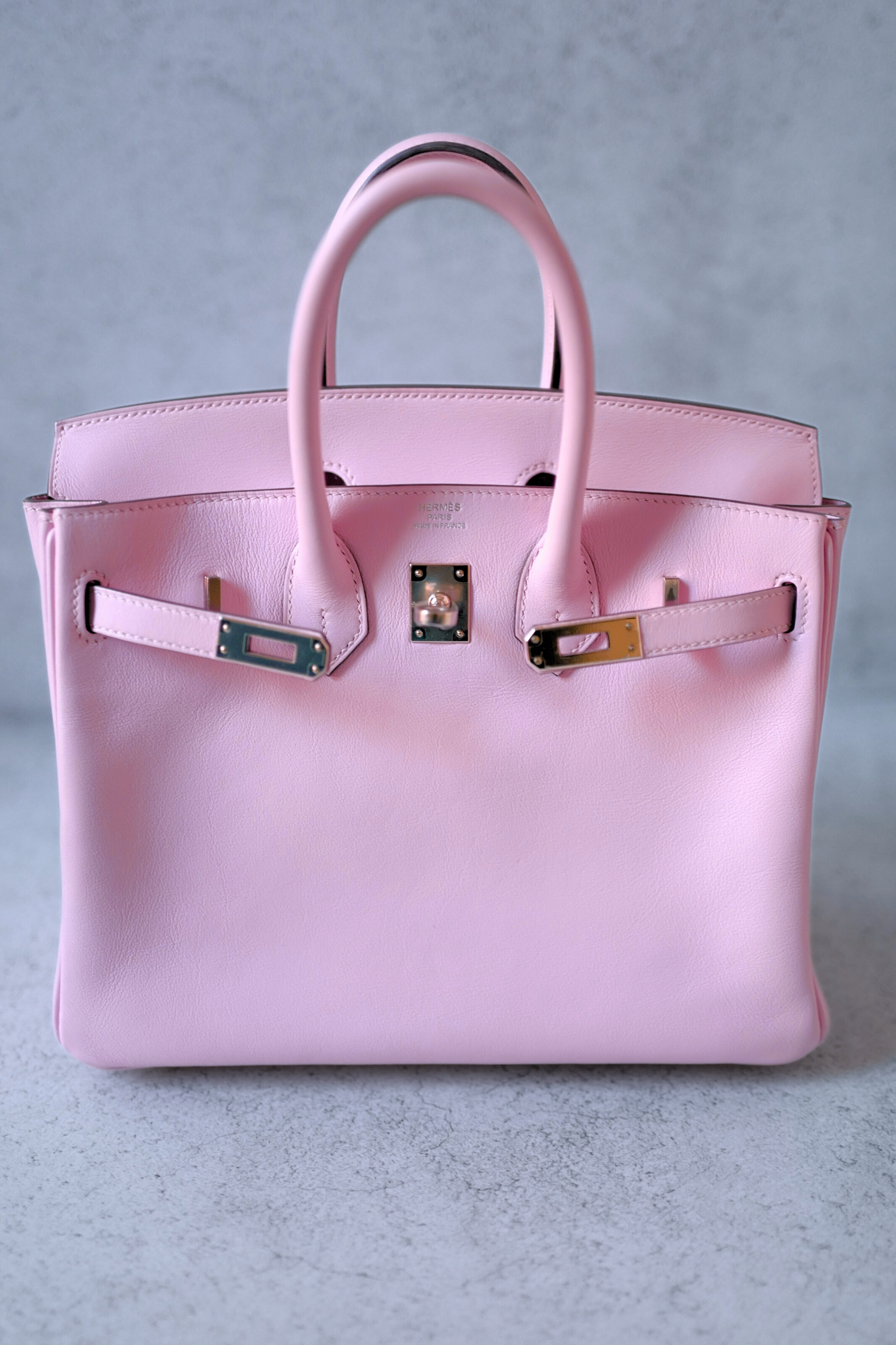 Hermès Birkin 25 Rose Sakura Swift Palladium Hardware D Stamp