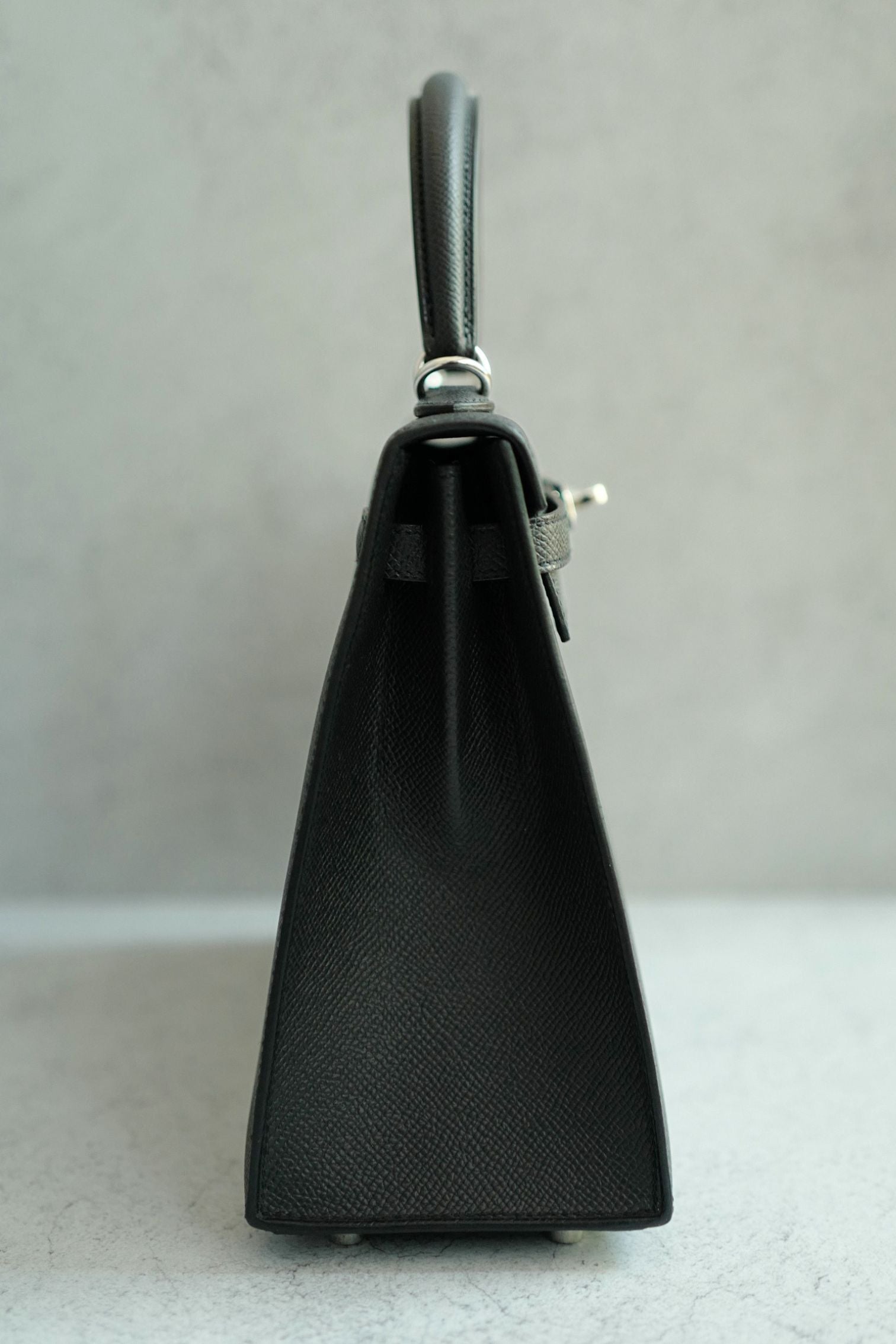 NEW Hermès Kelly 25 Black Epsom Sellier Palladium Hardware