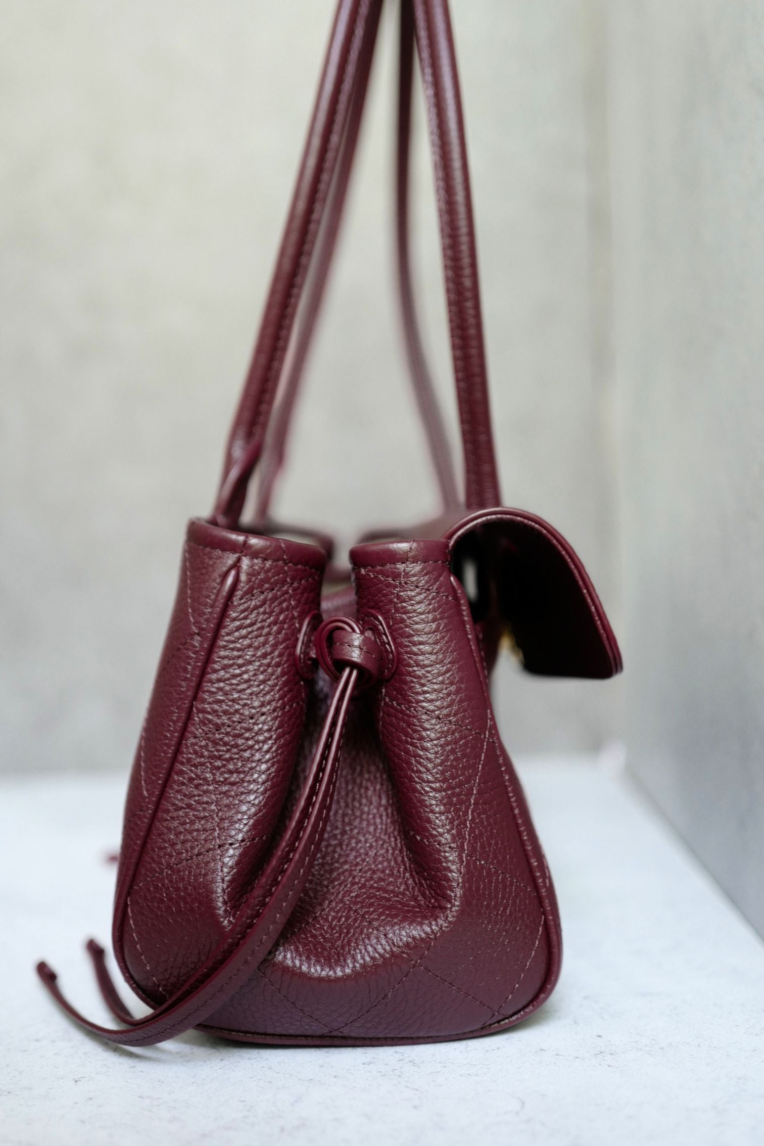 Chanel 26s Small Shopping Bag Matthieu Blazy Dark Burgundy Calfskin GHW
