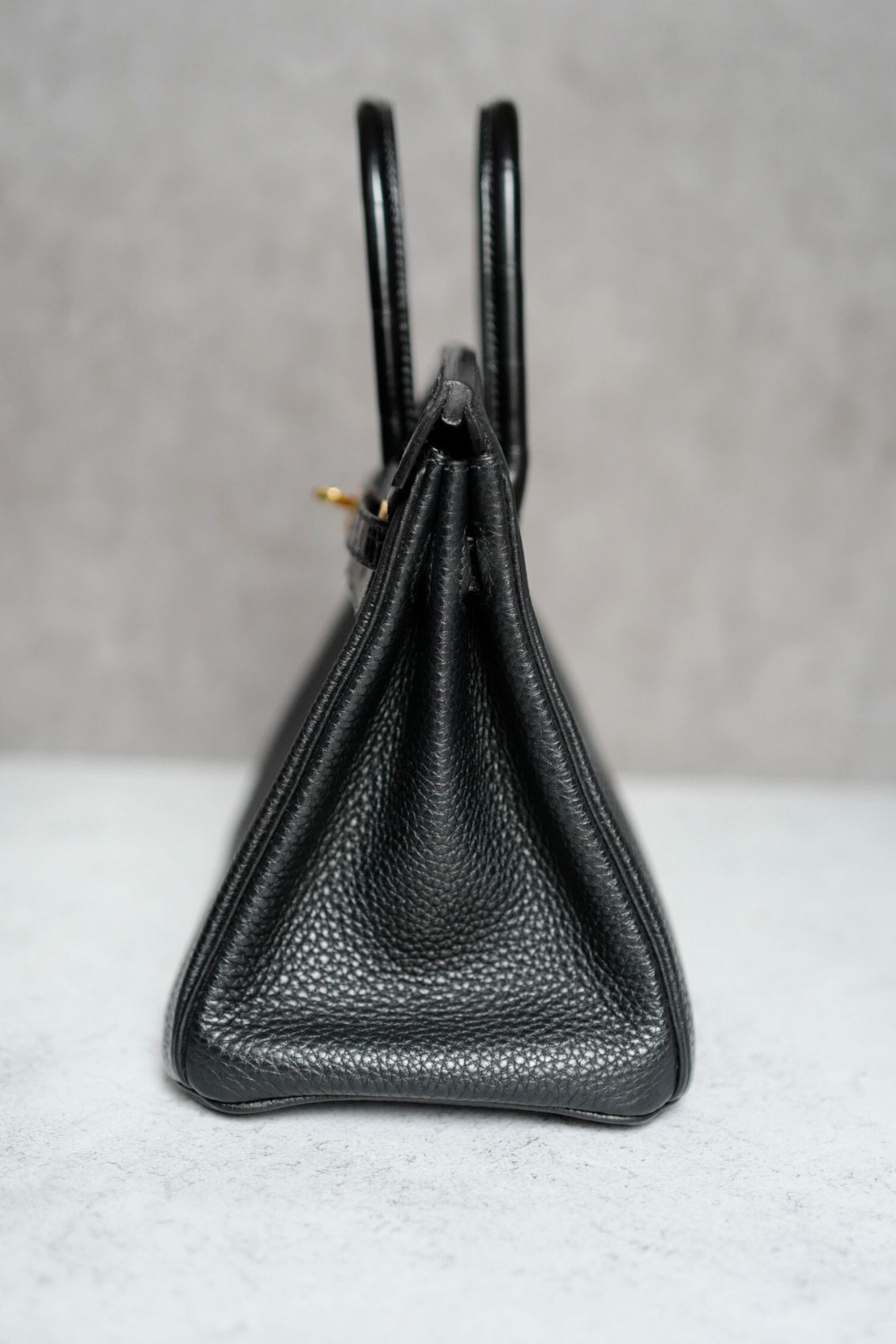 Hermes Birkin 25 touch shiny niloticus in noir/black gold hw Complete with Receipt