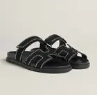 *BNIB* Hermes Womens Chypre Noir with Rhinestone Detail Calfskin Suede Size 37