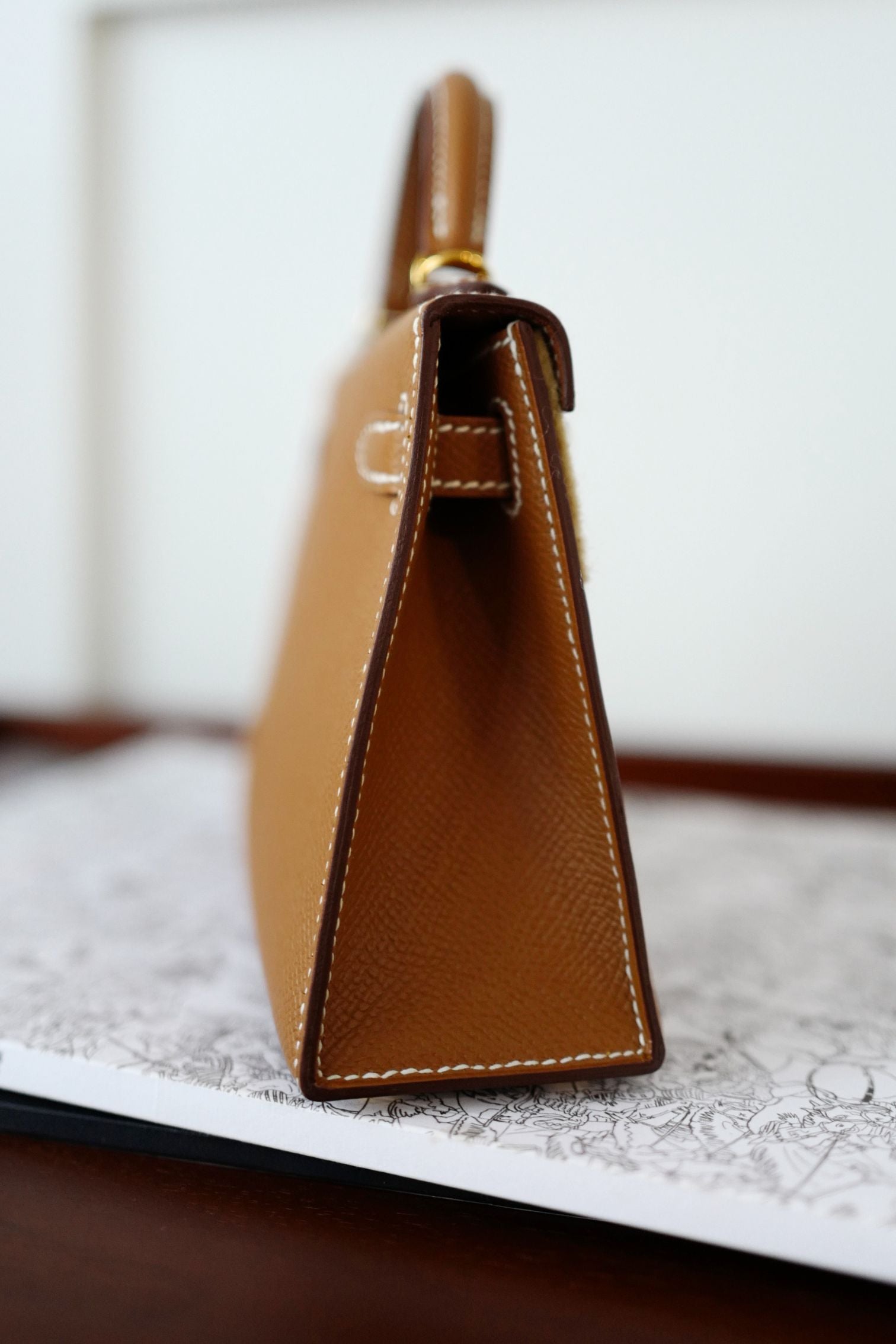 NEW Hermes Mini Kelly Gold Epsom Calfskin Gold Hardware