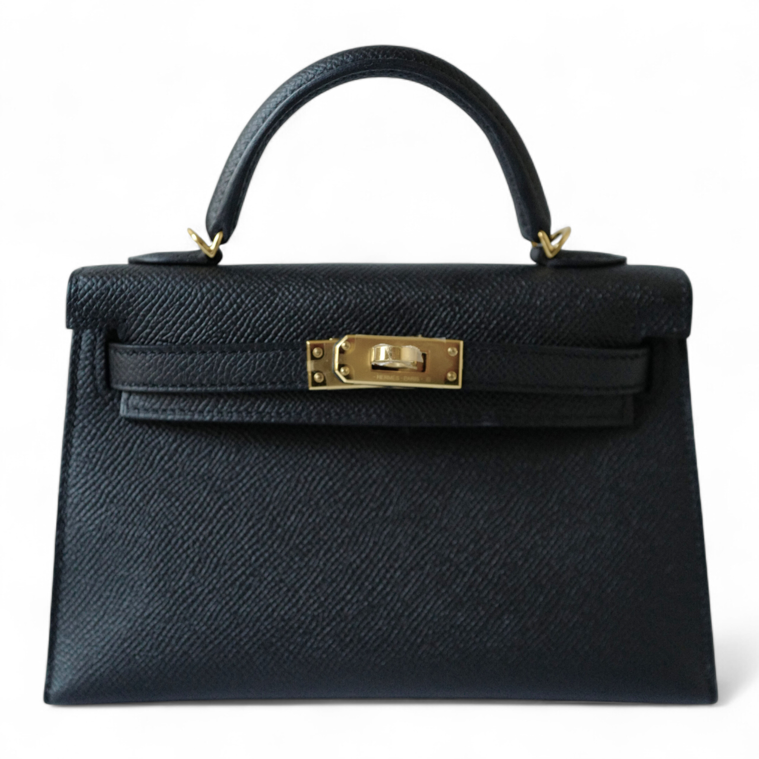 Hermès Mini Kelly 20 Black Epsom Leather with Gold Hardware Stamp W