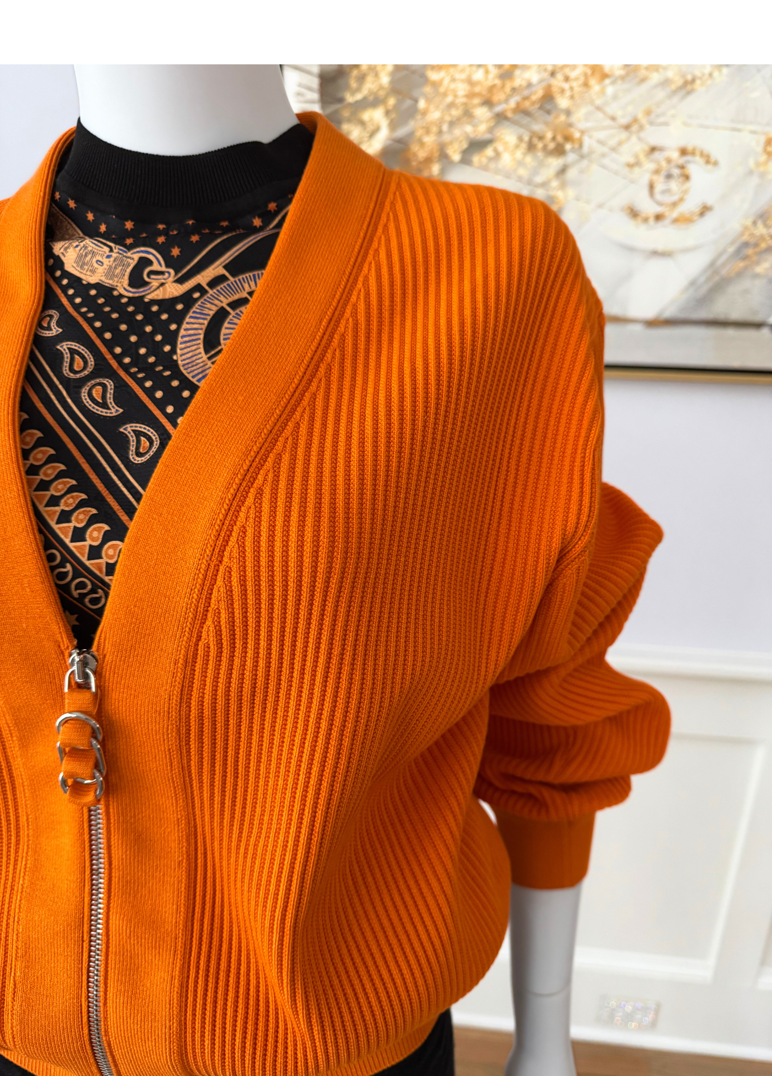 Hermes Oversized Cardigan 1M Orange VIF NEW Over 50% OFF Store Price