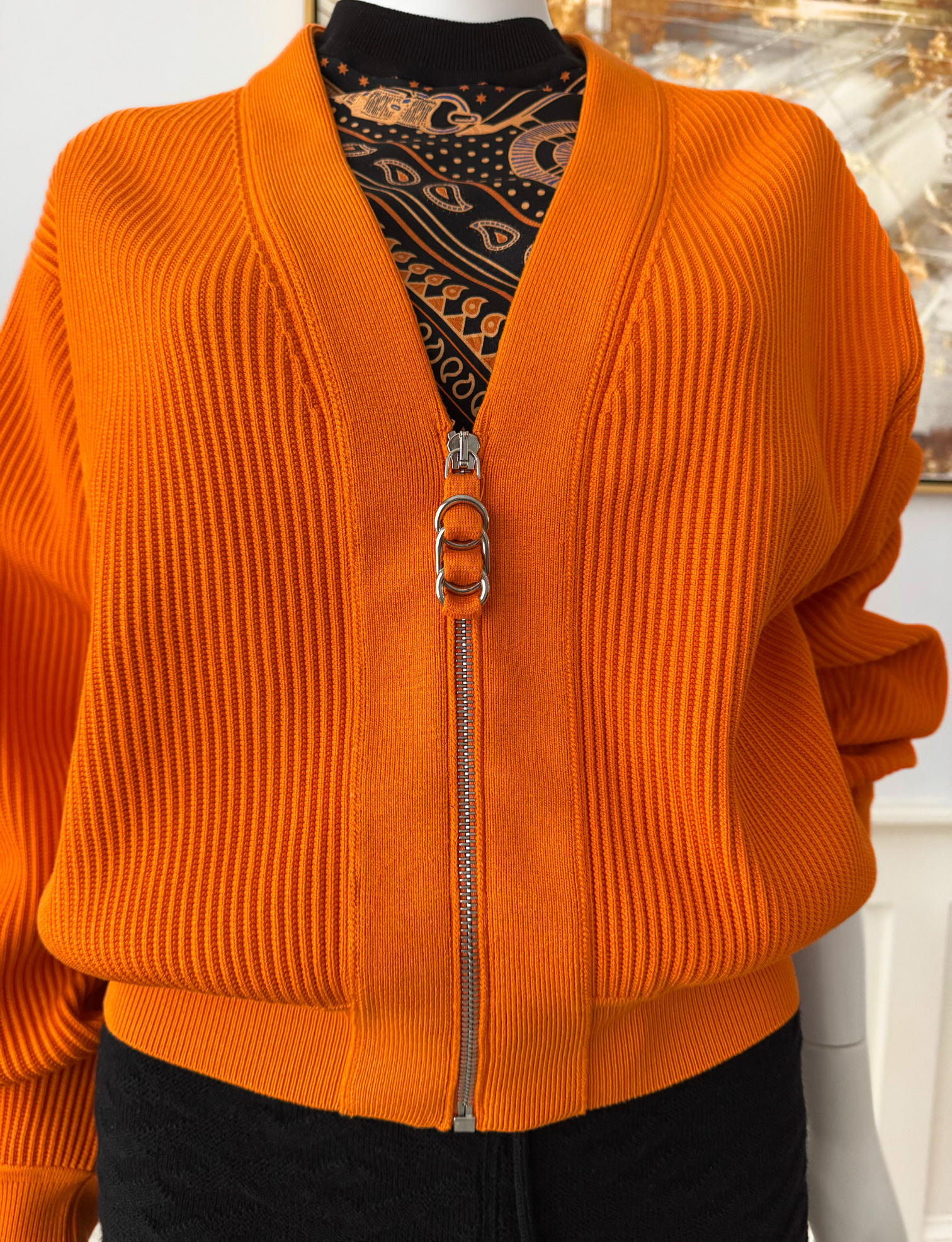 Hermes Oversized Cardigan 1M Orange VIF NEW Over 50% OFF Store Price
