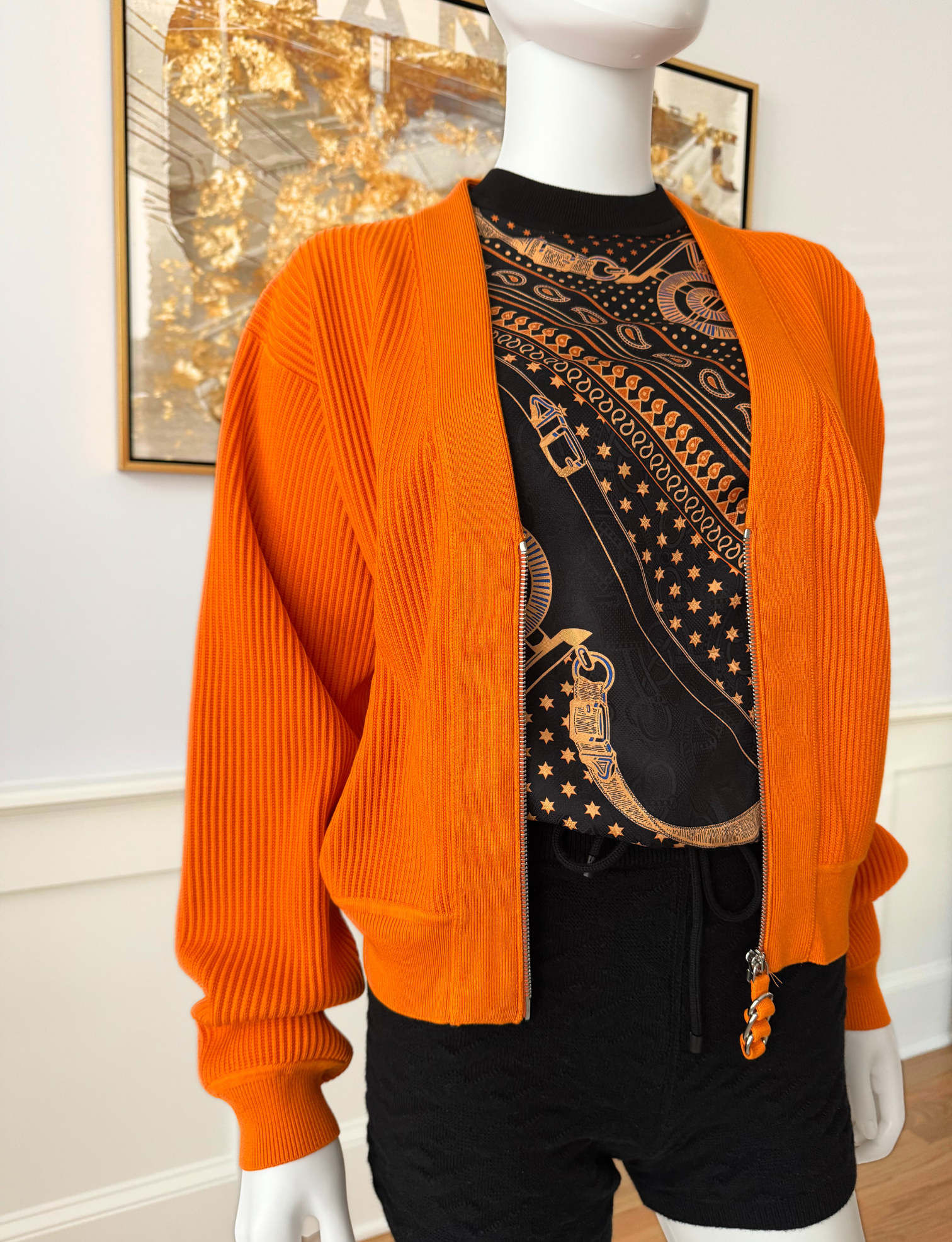 Hermes Oversized Cardigan 1M Orange VIF NEW Over 50% OFF Store Price
