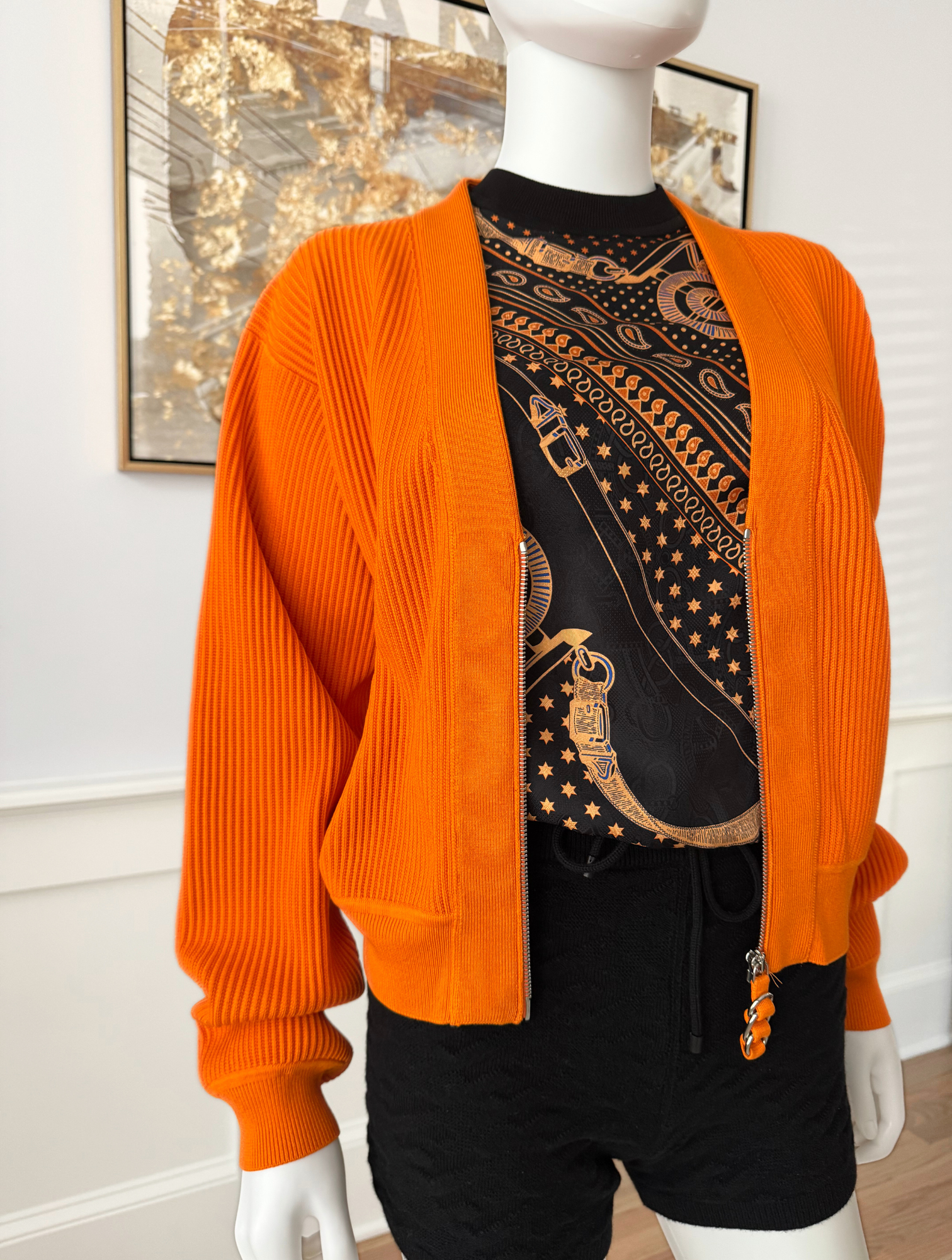 Hermes Oversized Cardigan 1M Orange VIF NEW Over 50% OFF Store Price