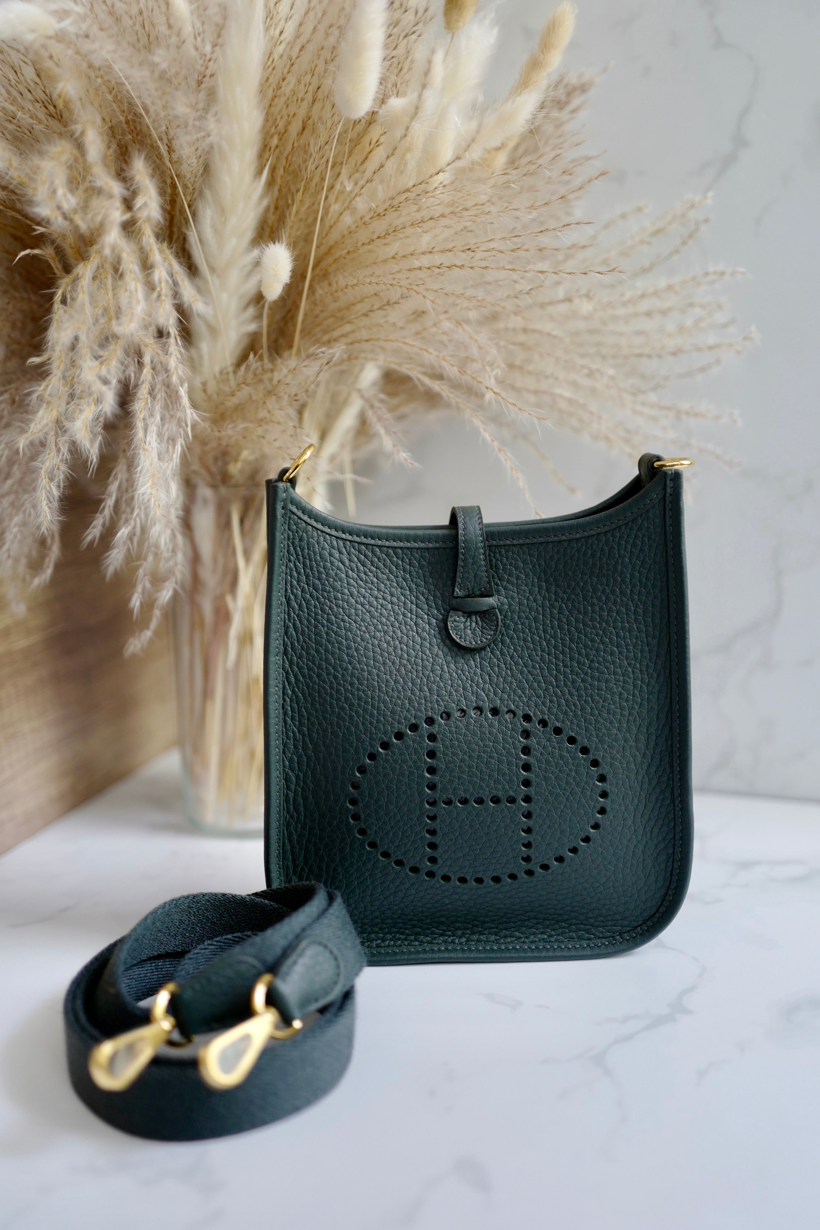 BNIB Hermes Mini Evelyne 16 Amazone Vert Mangrove ghw