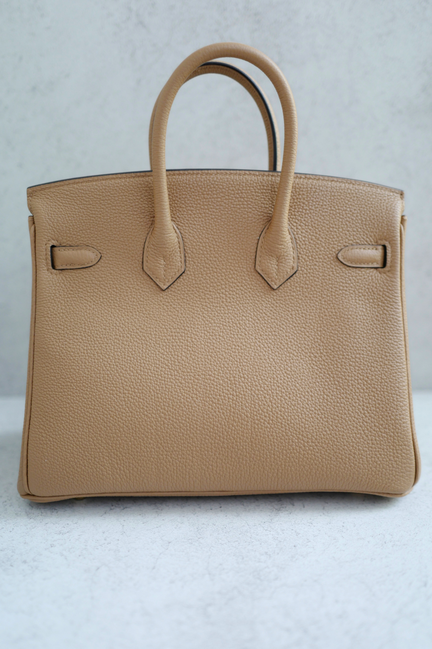 BNIB Hermès Birkin 25 Bag Chai Togo Leather with Gold Hardware Stamp U 2023