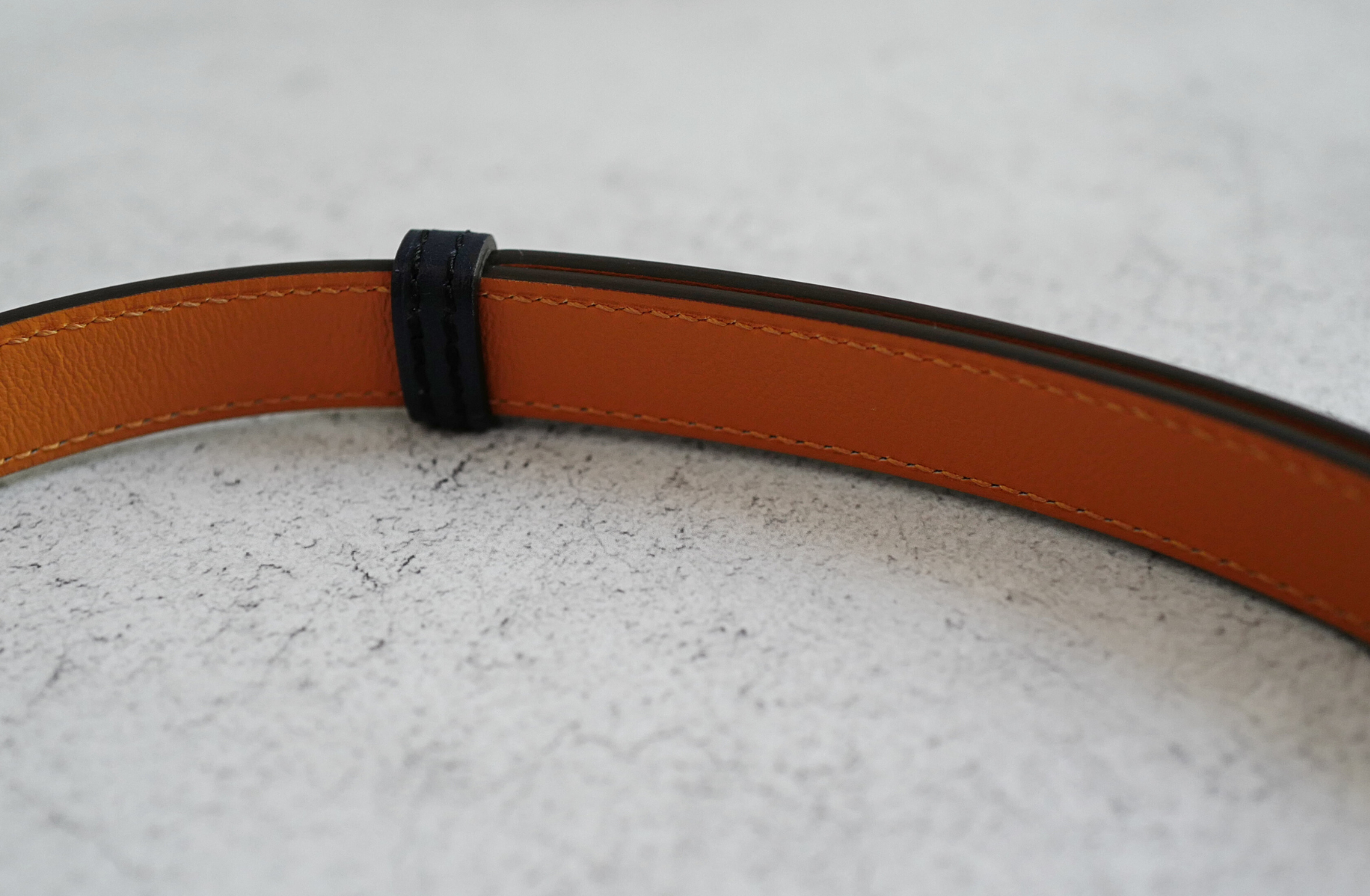 BNIB Hermès Kelly 18 Belt Hunter Leather in Bleu Indigo Palladium HW
