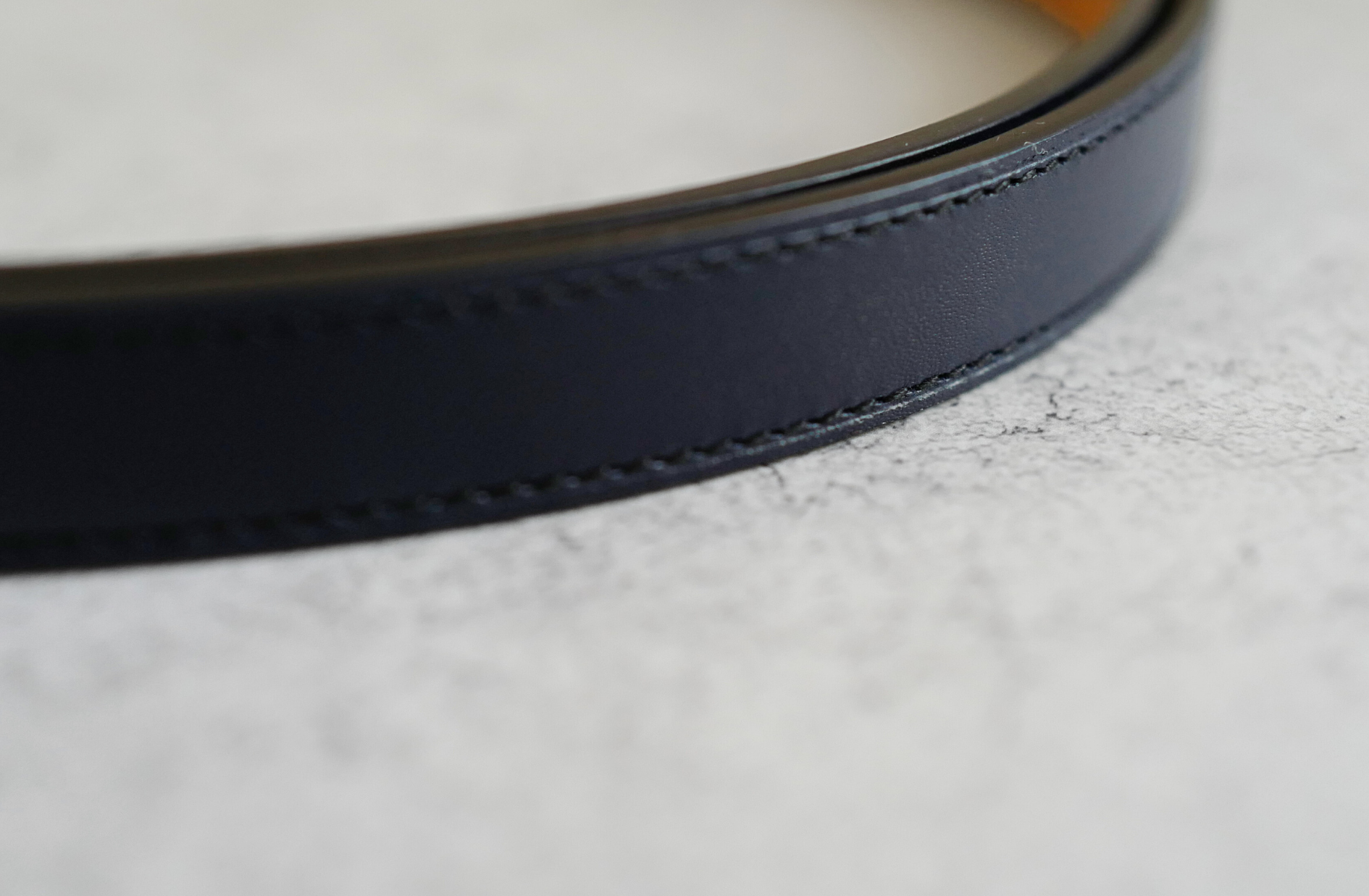 BNIB Hermès Kelly 18 Belt Hunter Leather in Bleu Indigo Palladium HW