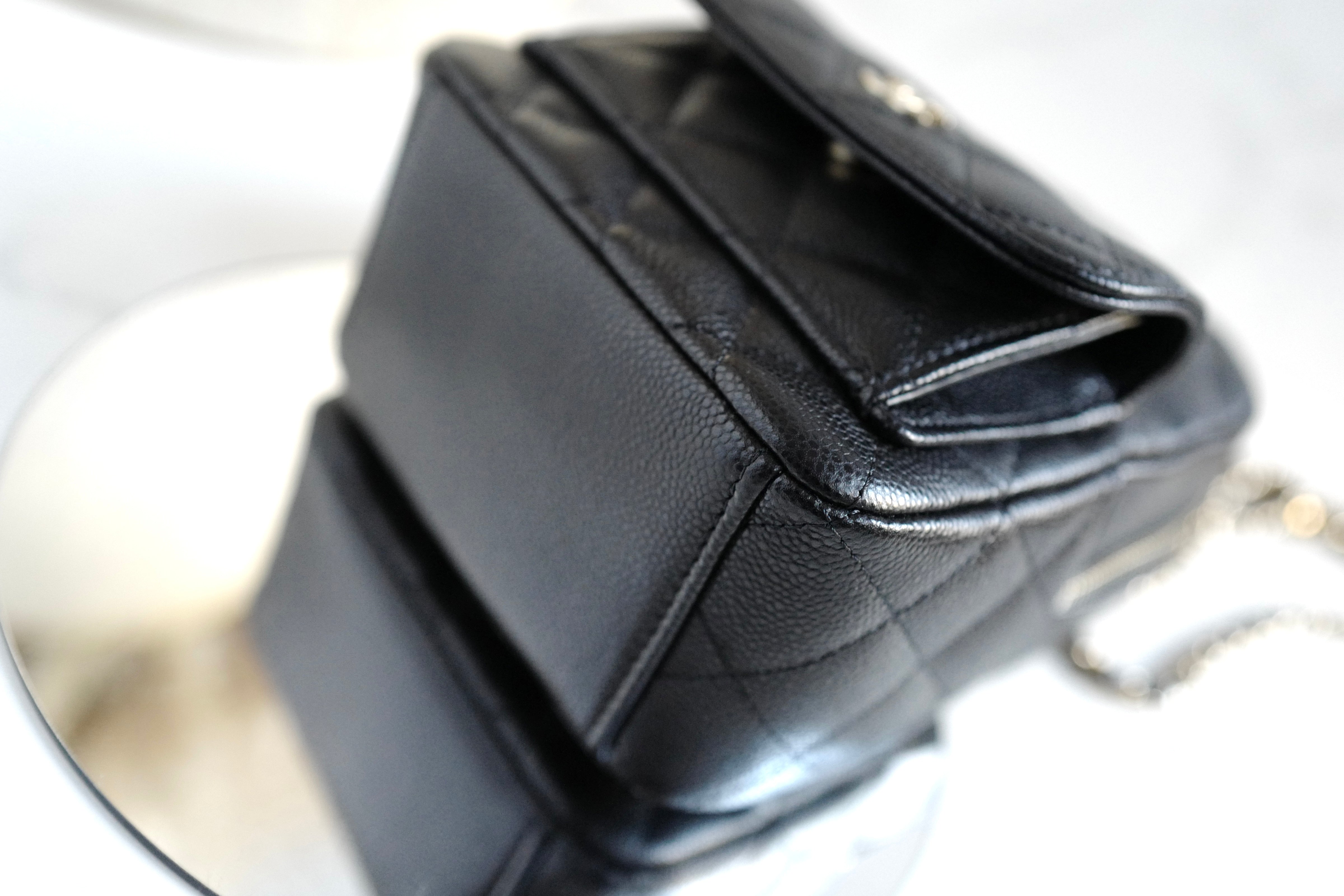 BNIB Chanel 24C Mini Backpack in Black Grained Leather with Light Gold HW