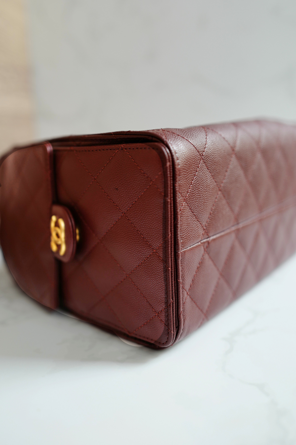 NEW CHANEL Spring-Summer 2025 25S Small Hobo Bag Grained Calfskin Burgundy