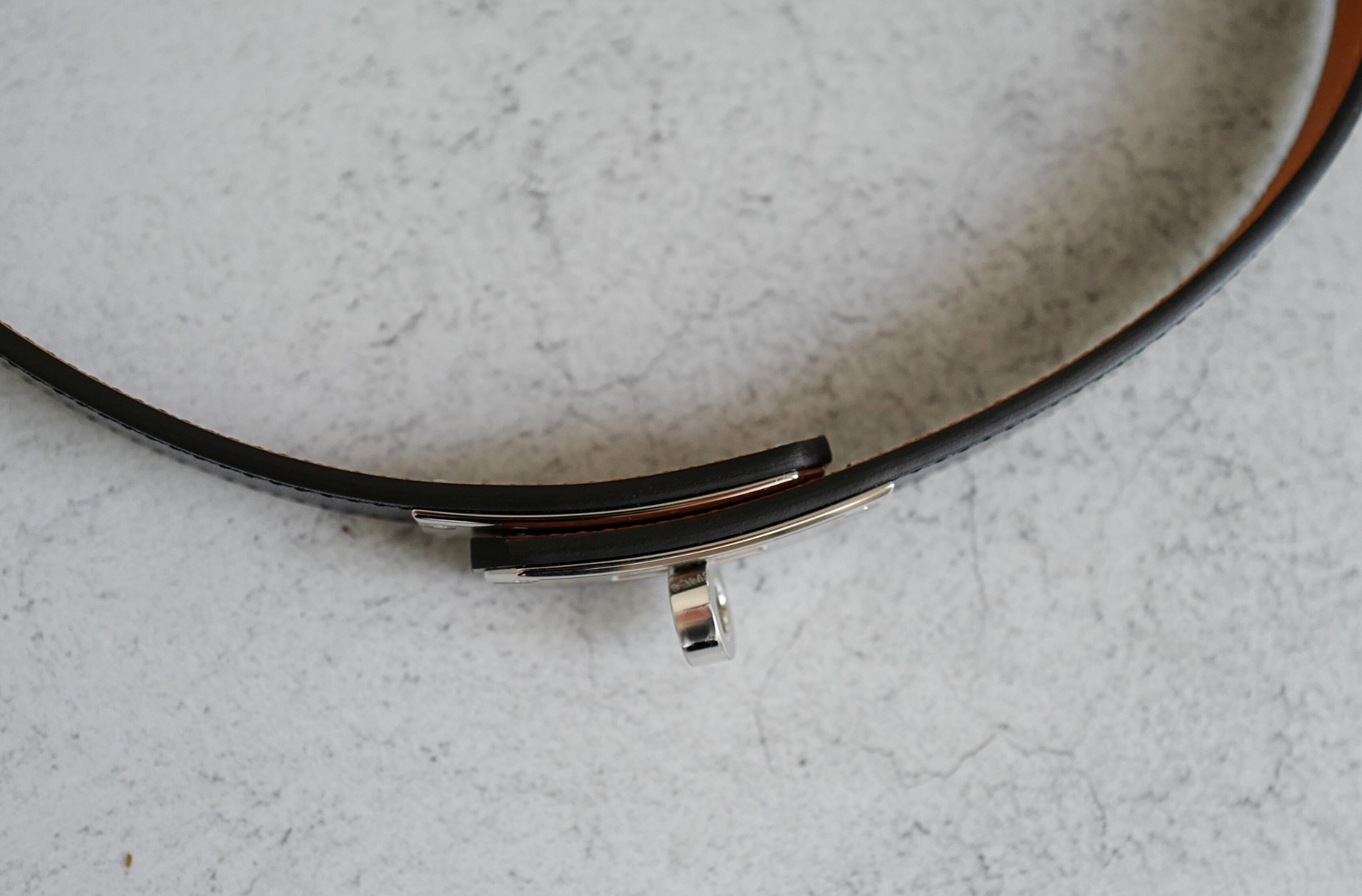 BNIB Hermès Kelly 18 Belt Hunter Leather in Bleu Indigo Palladium HW