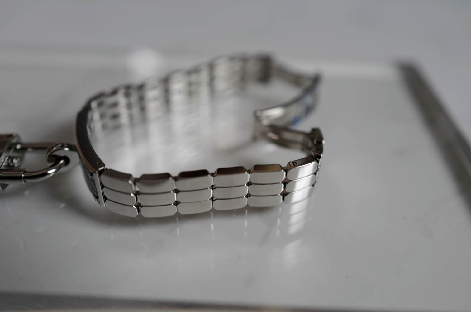 BNIB Hermes Kelly Watch Mini Model, 16 mm, Diamond Stainless Steel Bracelet