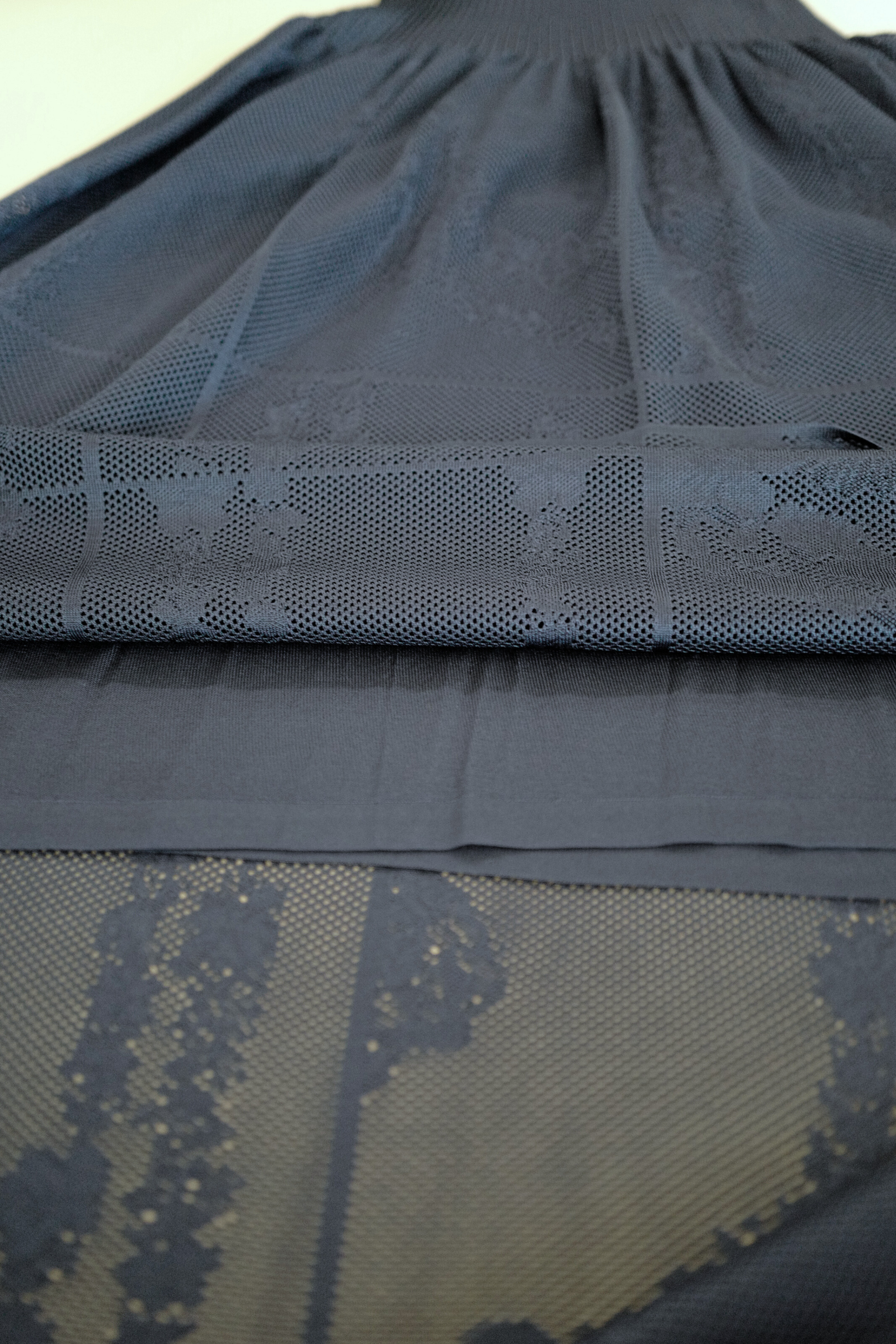 NEW Hermès En Désordre à Fleurs Long Dress Blue Noir Size 38