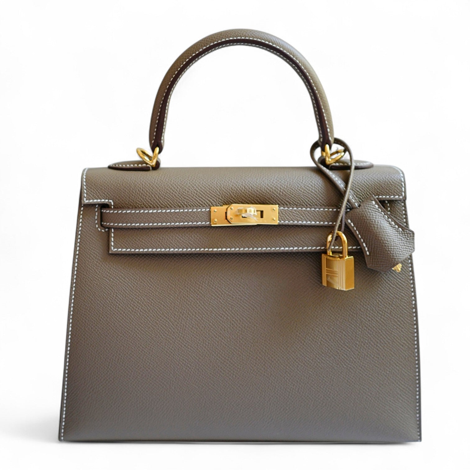 BNIB Hermes Kelly 25 Etoupe Epsom Sellier with Gold Hardware 2025