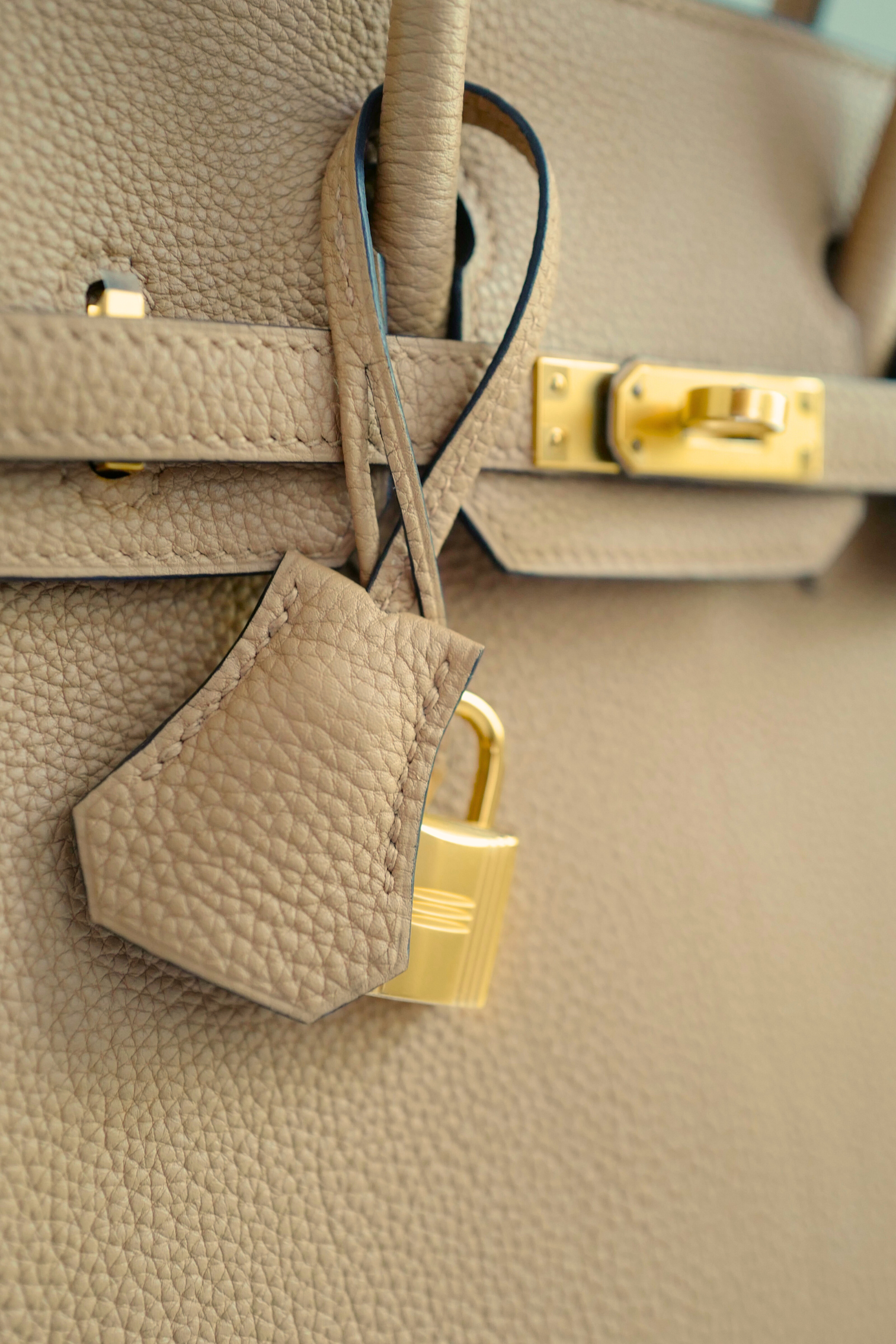 BNIB Hermès Birkin 25 Bag Chai Togo Leather with Gold Hardware Stamp U 2023