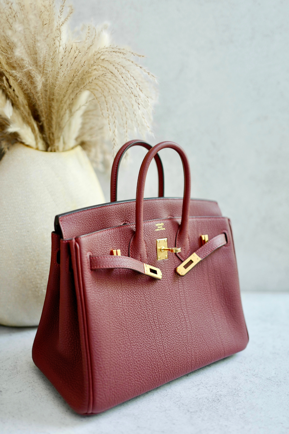 Hermes Birkin 25 Rouge H Togo Gold Hardware Complete W Stamp 2024