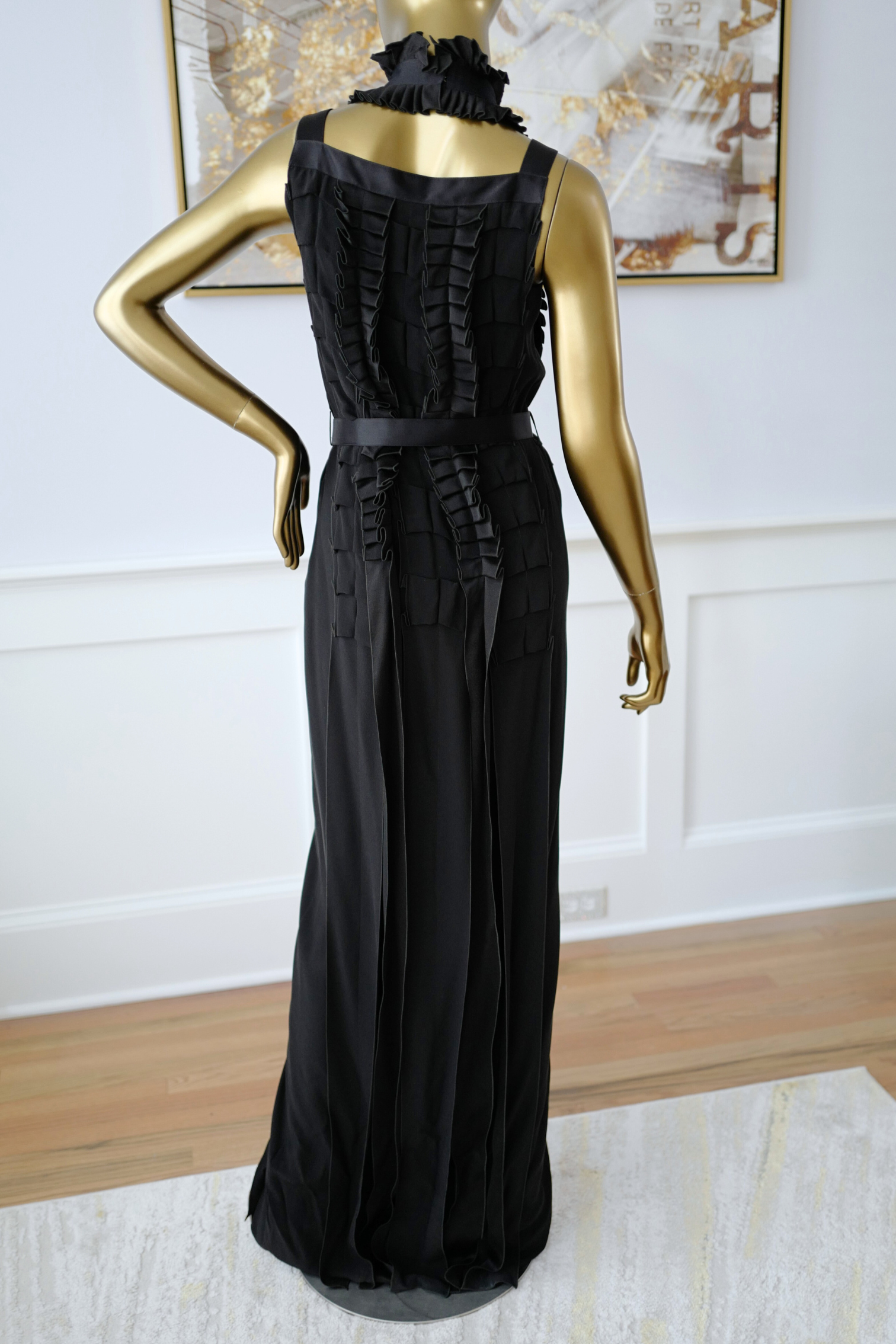 Hermes Long Pleated Dress Noir Size 34 Runway FW23 Limited Edition -SOLD OUT