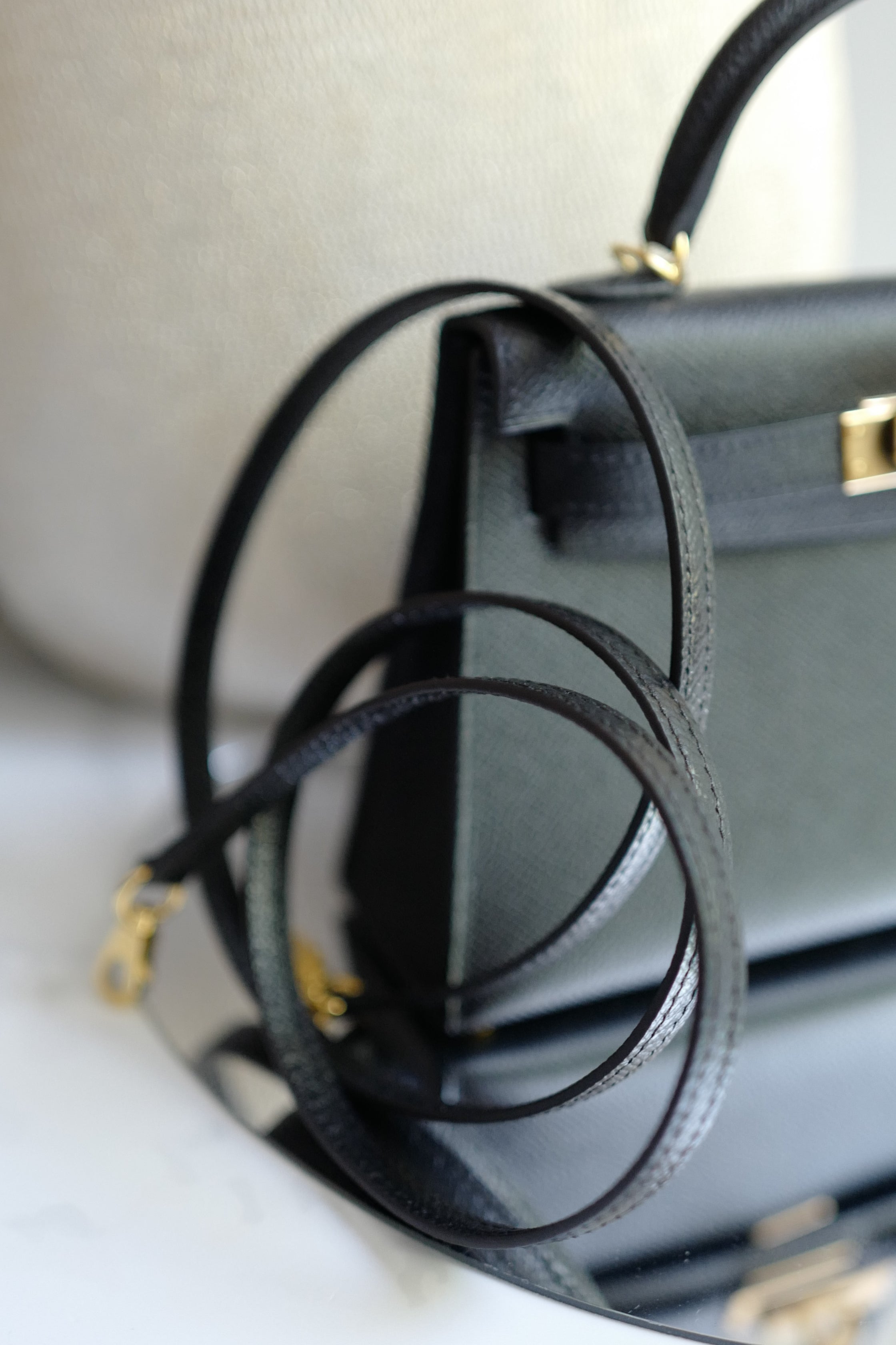 Hermes Mini Kelly II in Black/Noir Epsom Leather with Gold Hardware