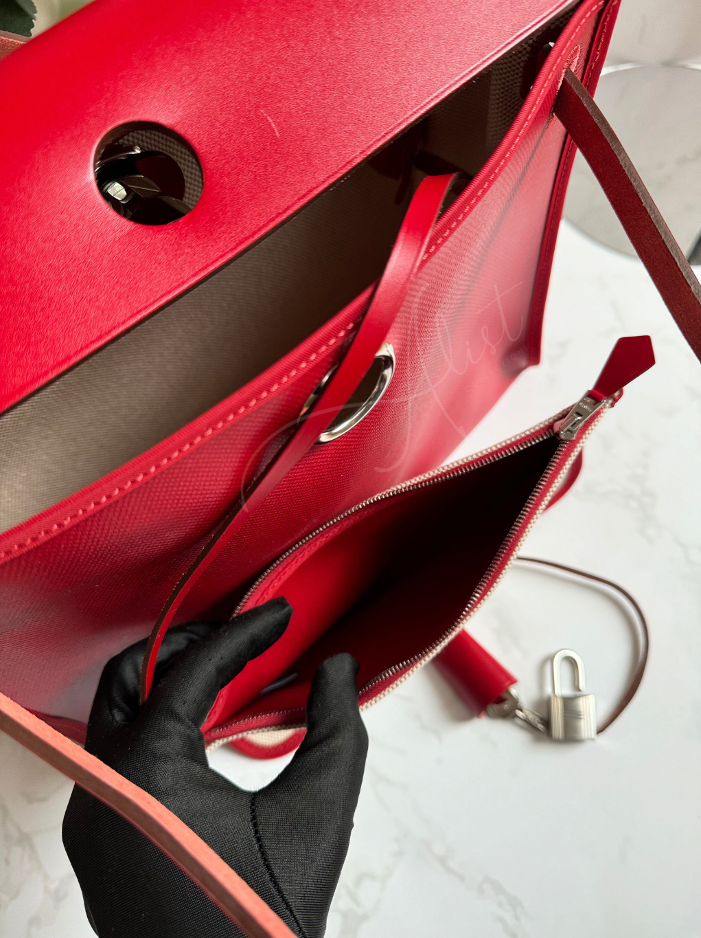 BNIB Hermes Herbag Zip 31 Berline Rouge Piment Waterproof