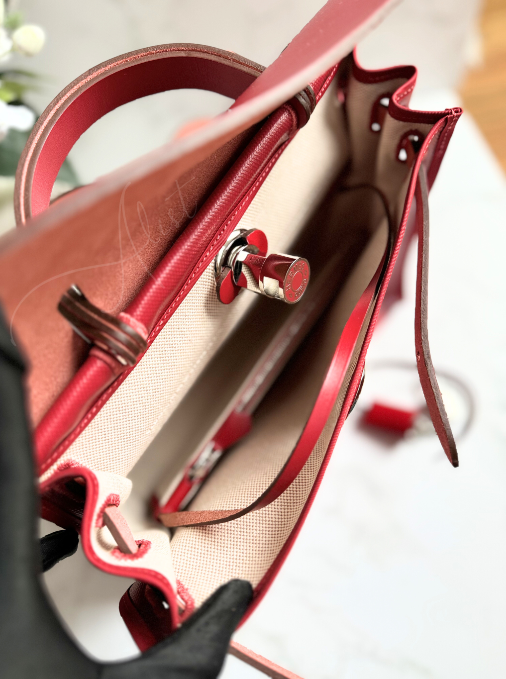 BNIB Hermes Herbag Zip 31 Berline Rouge Piment Waterproof