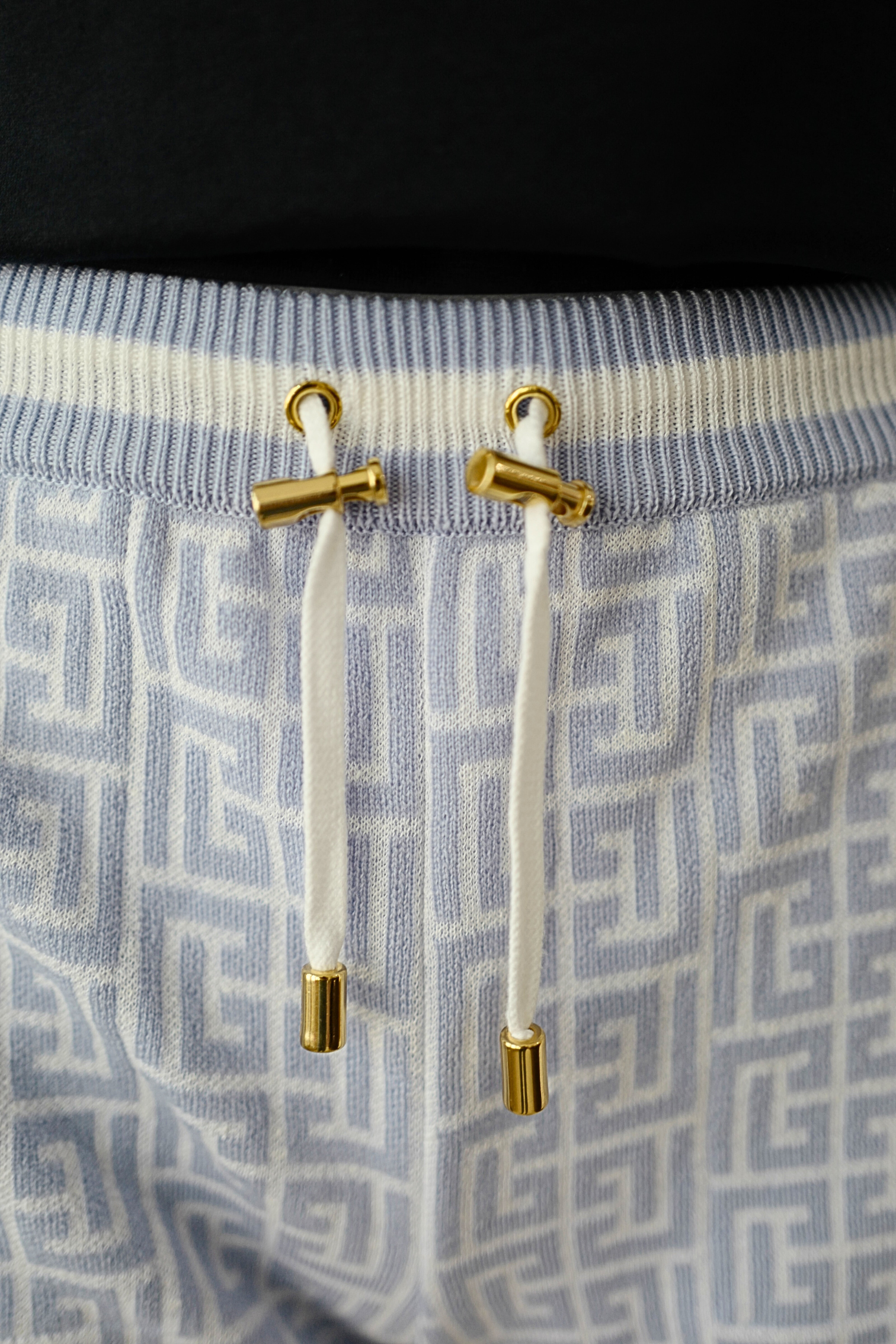 Balmain Monogram Jacquard Wool Blend Tennis Shorts size 36 NEW