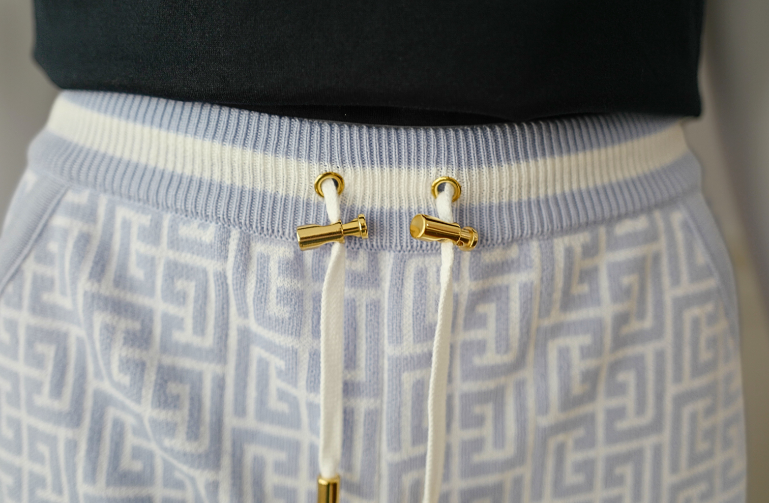 Balmain Monogram Jacquard Wool Blend Tennis Shorts size 36 NEW