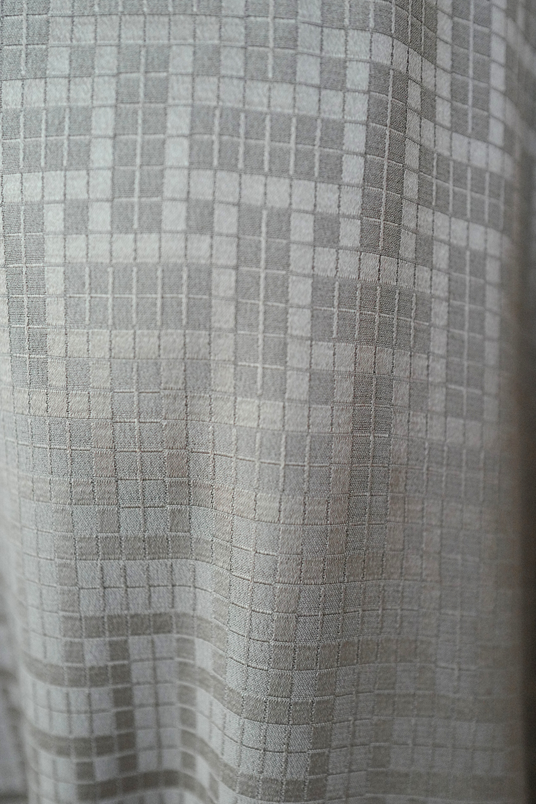 NEW Hermès Mosaique Belted Caftan Dress in Jacquard Silk Gris Étoupe Size 36