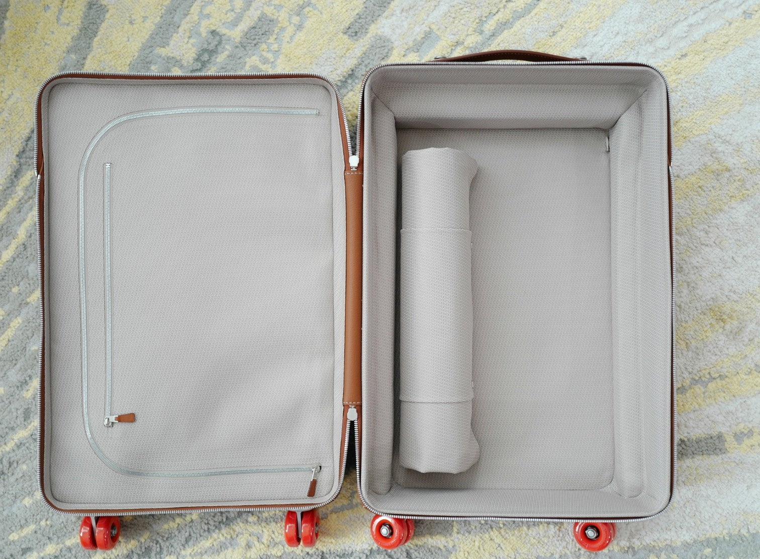 New Hermès Valise R.M.S Cargo Carry-On Suitcase – Beige/Fauve Canvas Leather PHW