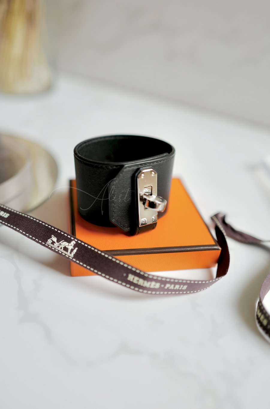 BNIB Hermes Bracelet Mini Kelly Twist GM Swift Calfskin T2 89 Noir