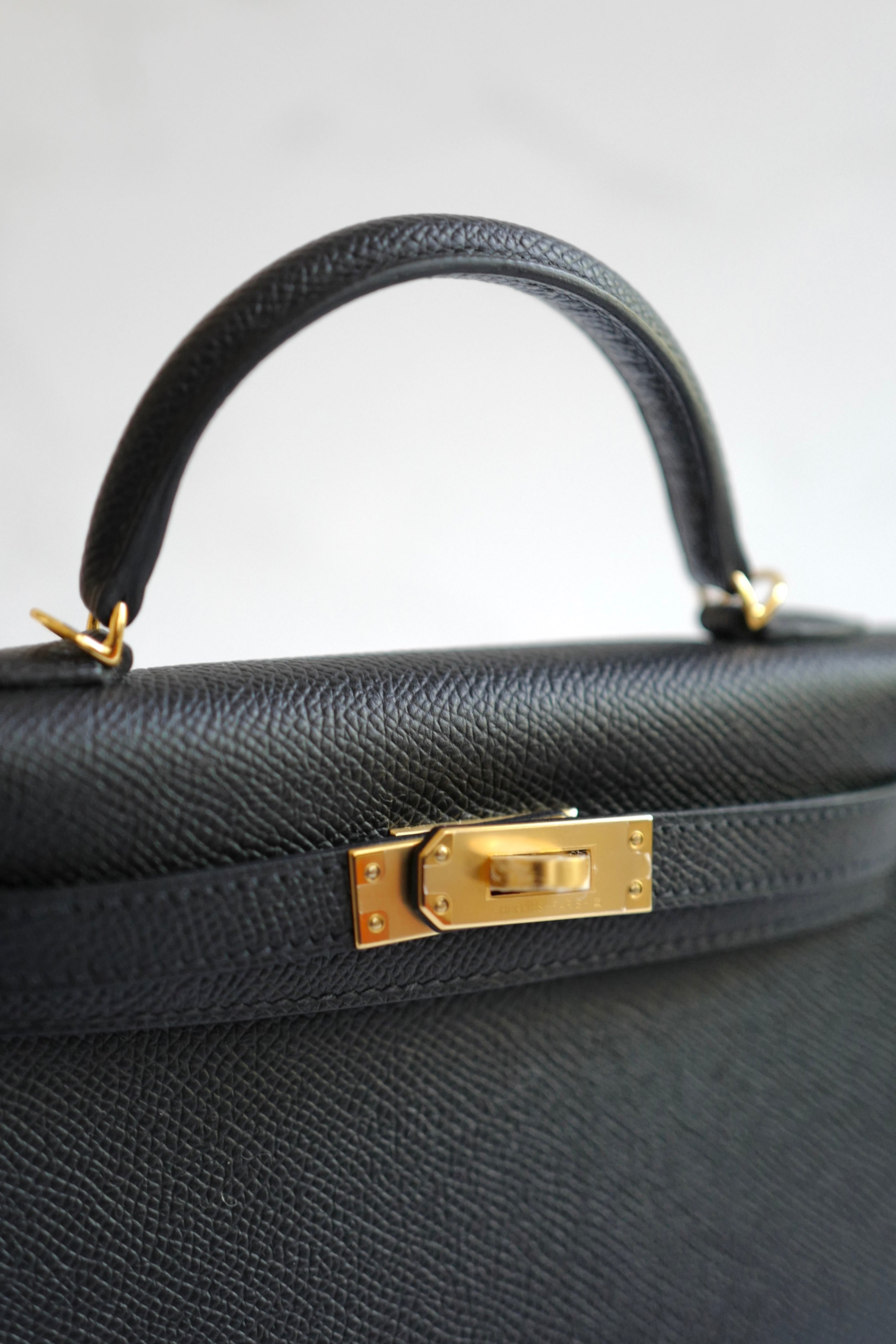 Hermes Mini Kelly II in Black/Noir Epsom Leather with Gold Hardware