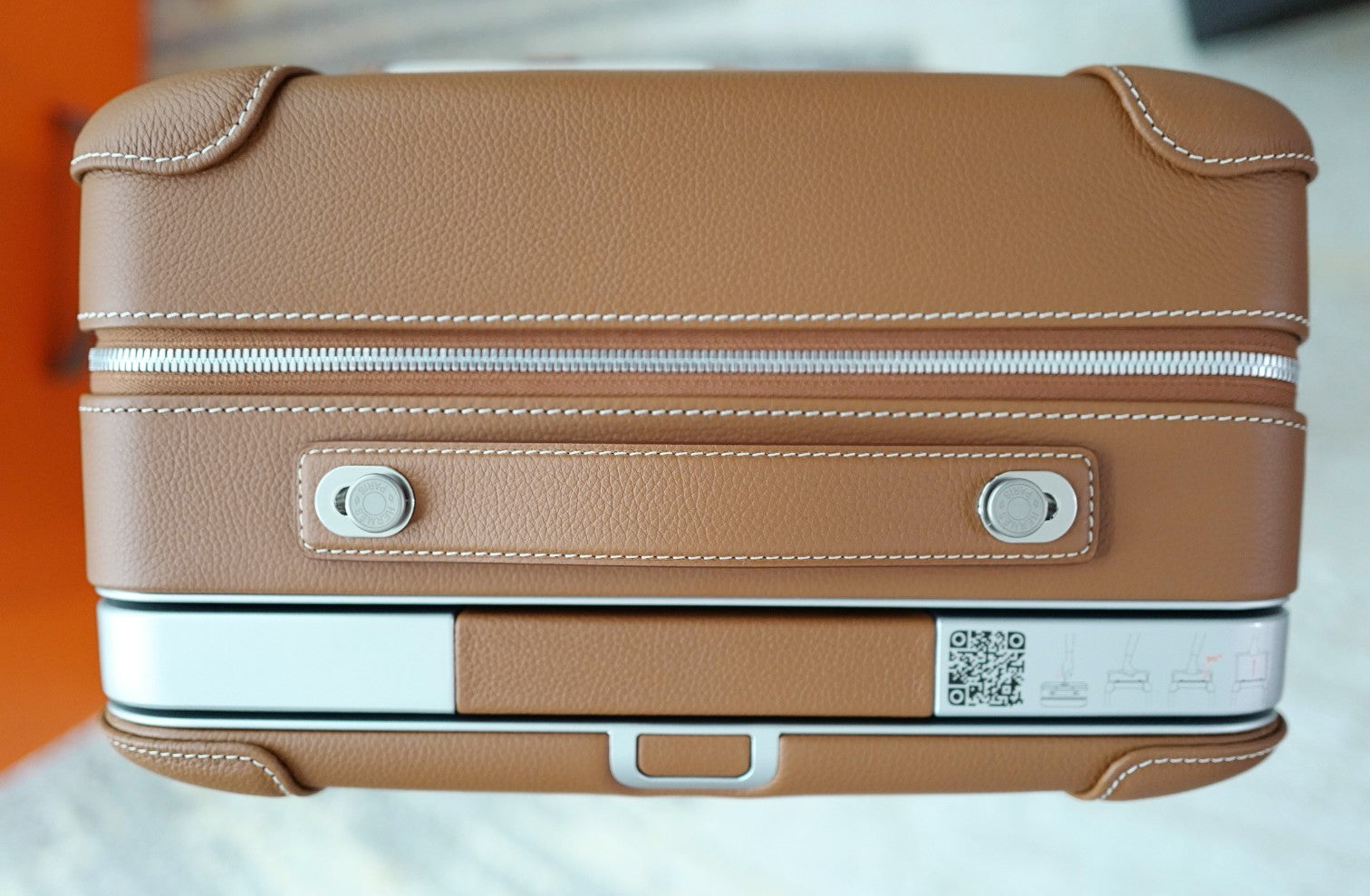 New Hermès Valise R.M.S Cargo Carry-On Suitcase – Beige/Fauve Canvas Leather PHW