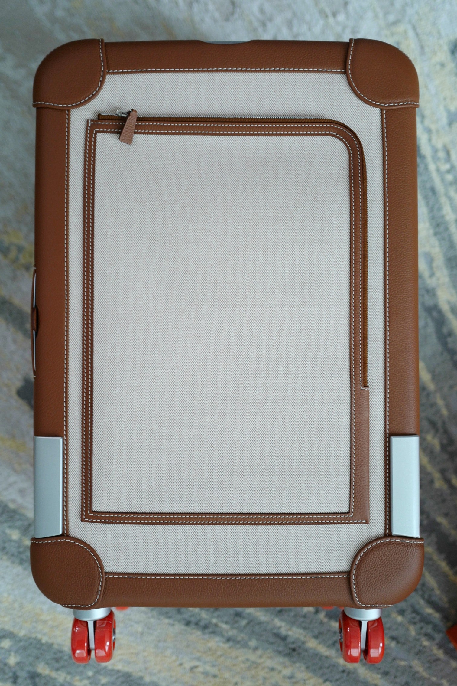 New Hermès Valise R.M.S Cargo Carry-On Suitcase – Beige/Fauve Canvas Leather PHW