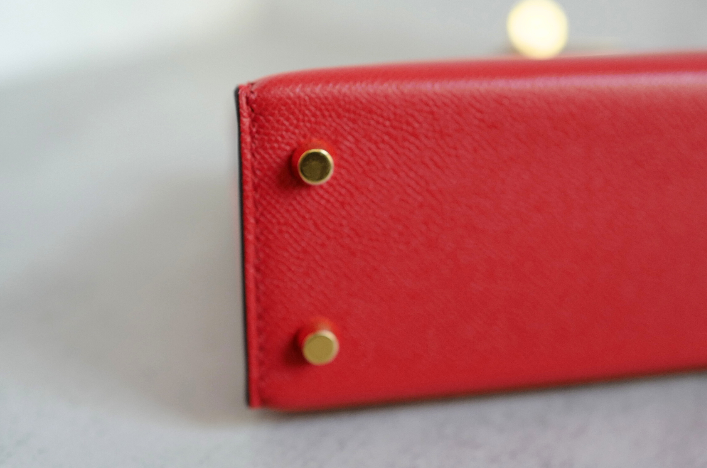 Hermès Mini Kelly Rouge De Coeur Madame Leather Gold Hardware Stamp K