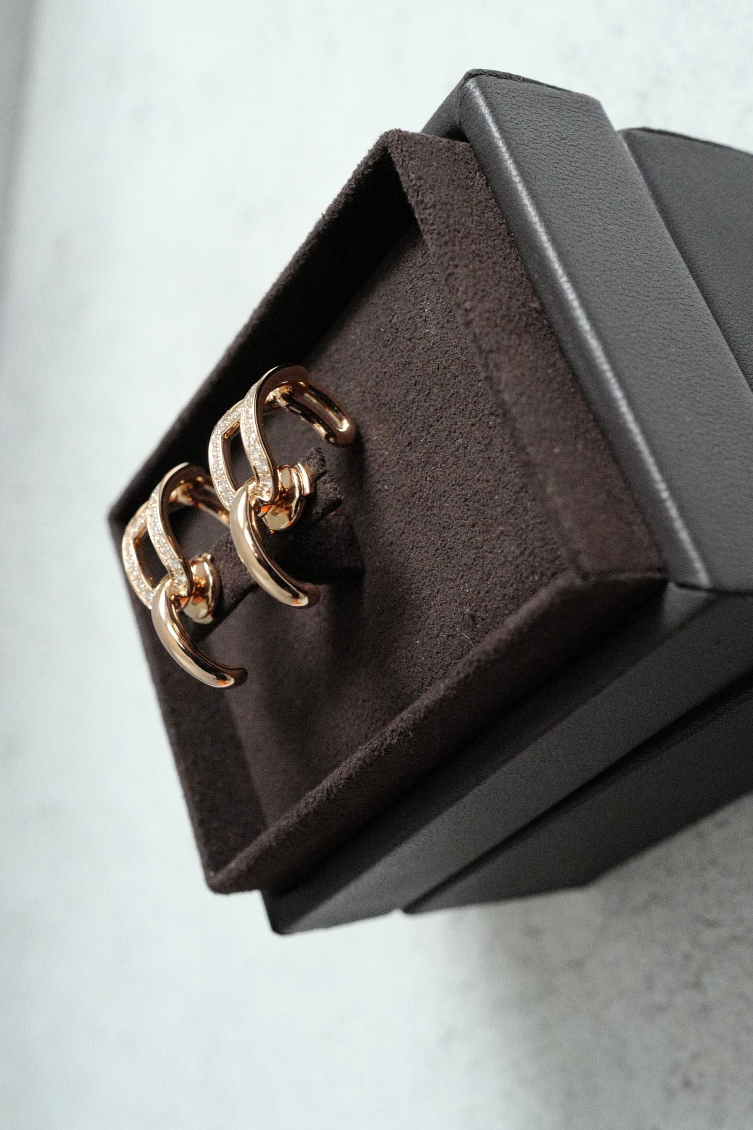 Hermès Adage Earrings 18K Rose Gold 62 Diamond Pavé