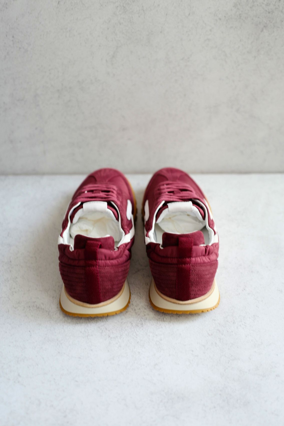 Hermès Women Sneaker Jet Rose Lie De Vin/Blanc Nylon Suede Goatskin Size 39