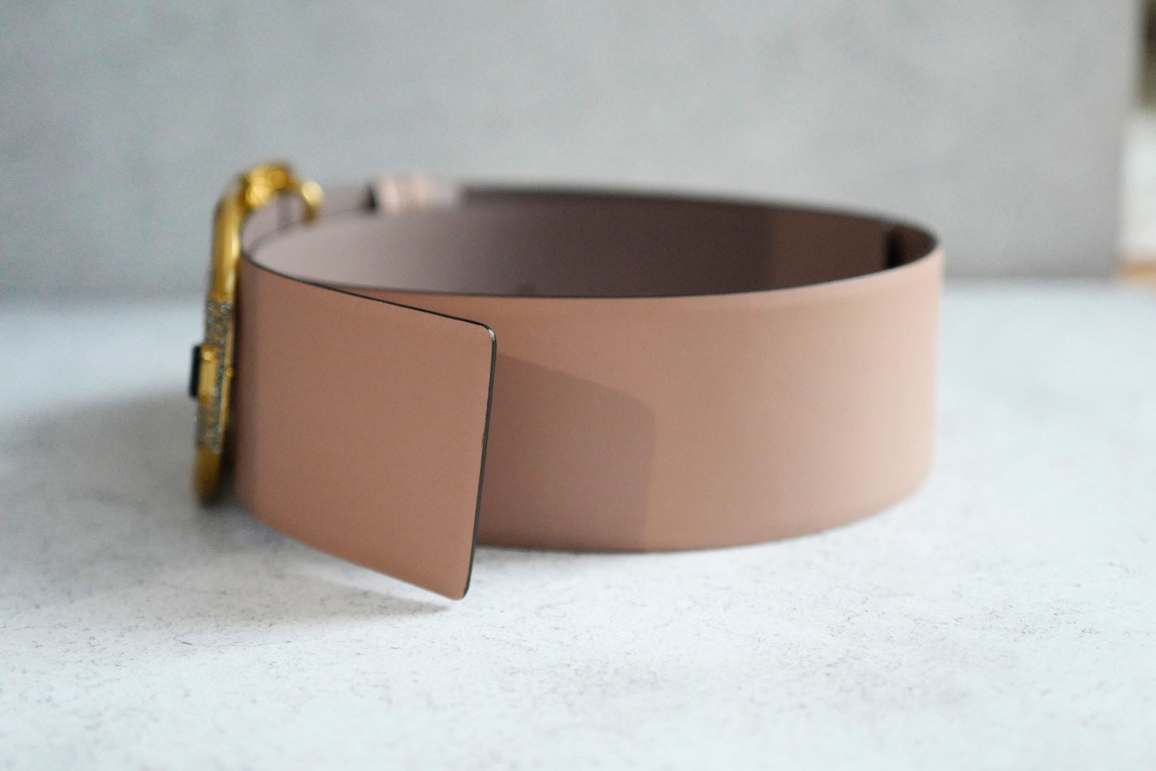 Valentino Vlogo Crystal Embellished Reversible Leather Belt Women's