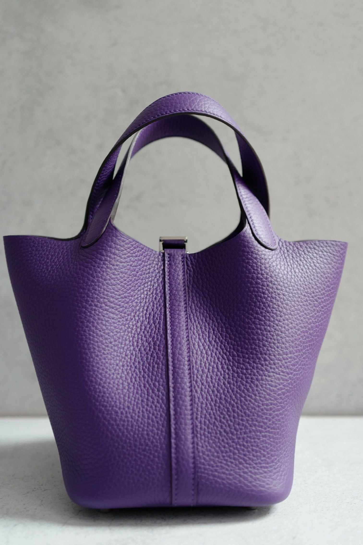 BNIB Hermes Picotin 18 Purple Clemence Leather Palladium Hardware G Stamp