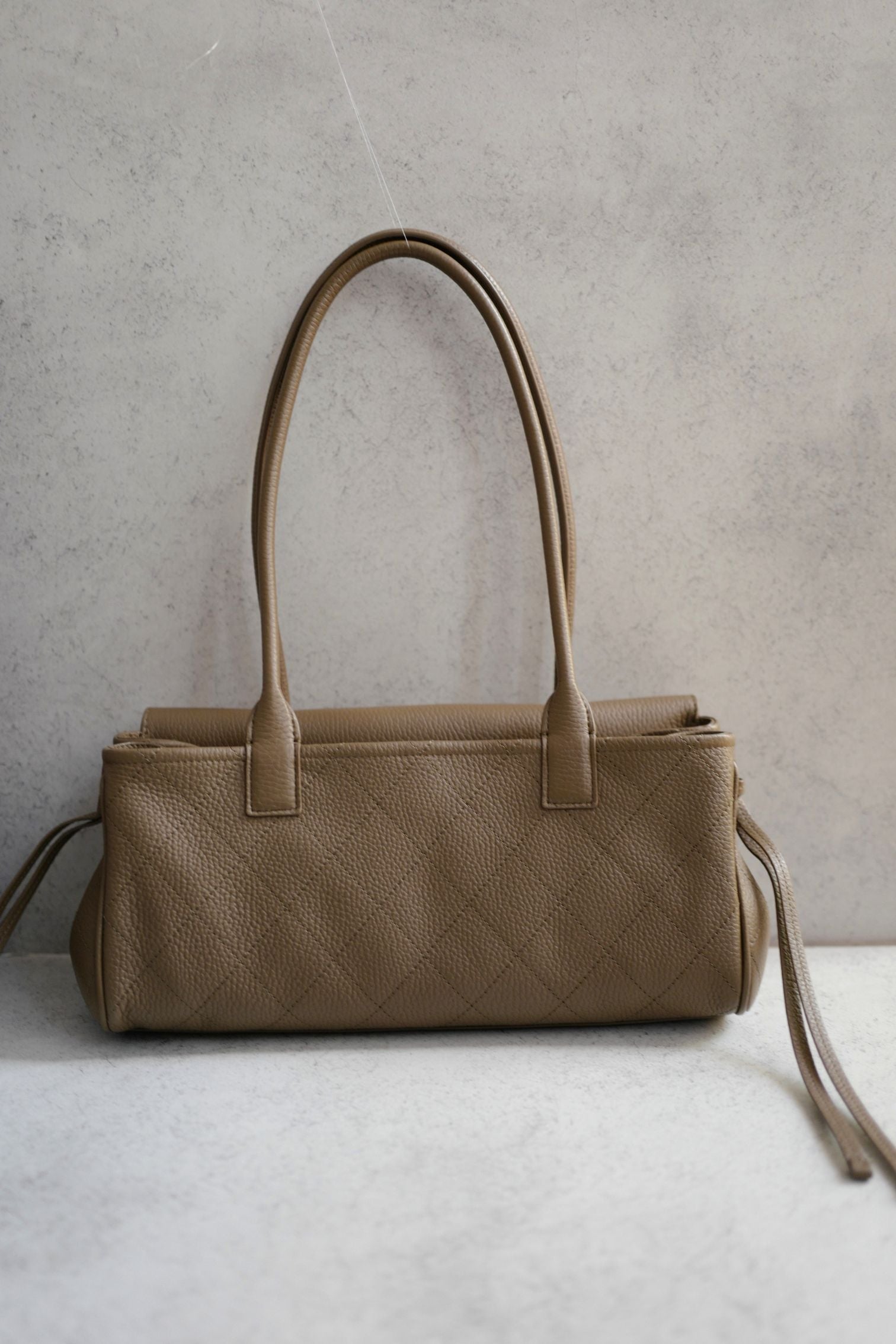 Chanel 26S Small Shopping Bag Matthieu Blazy Baguette Dark Khaki Calfskin GHW