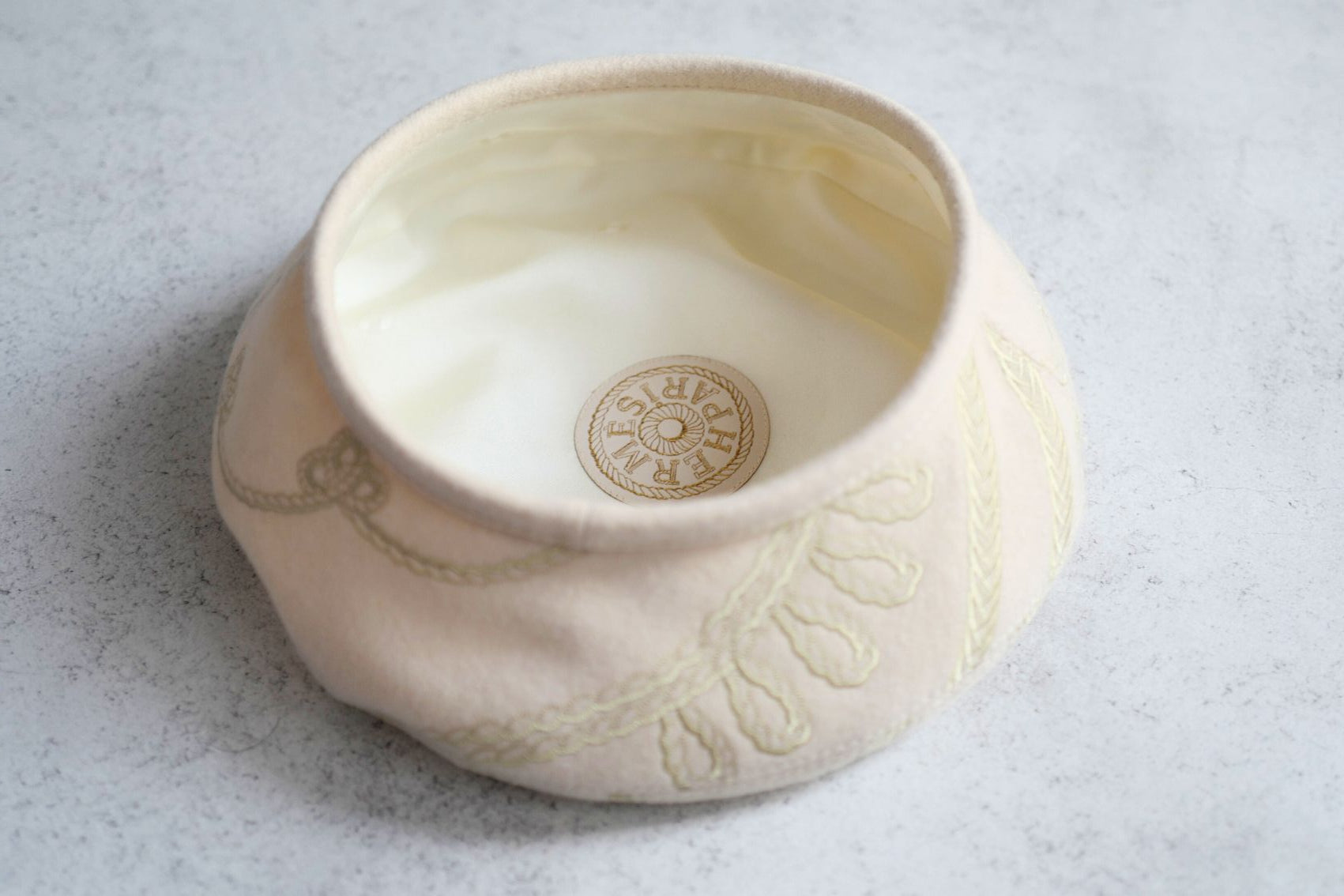 Hermes Saint-Honore en Finesse Beret in Blanc Cassé Size 56 Hat