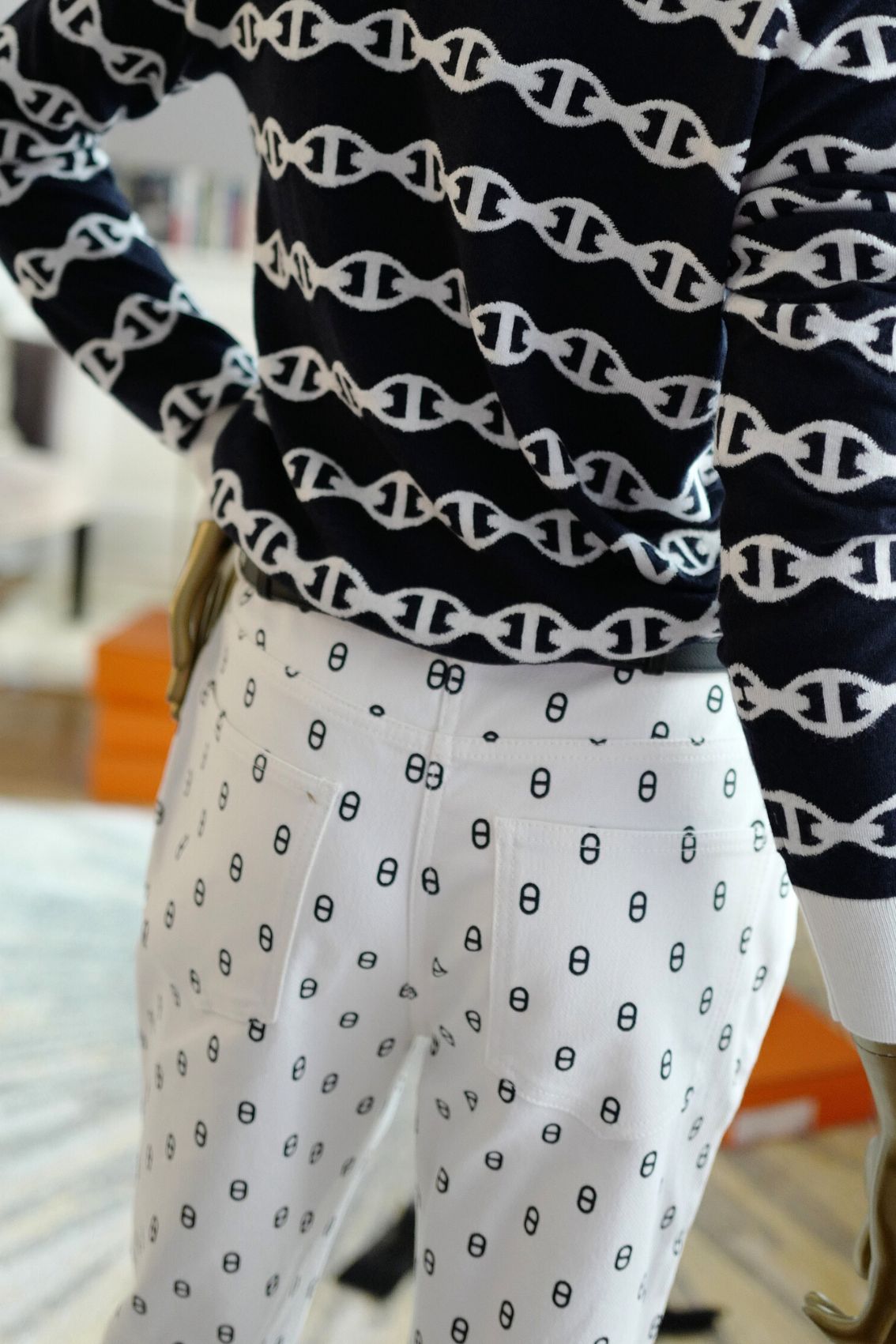 BNIB Hermes Chaine D’ancre 5 Pocket Pants Blanc Casse White Size 40