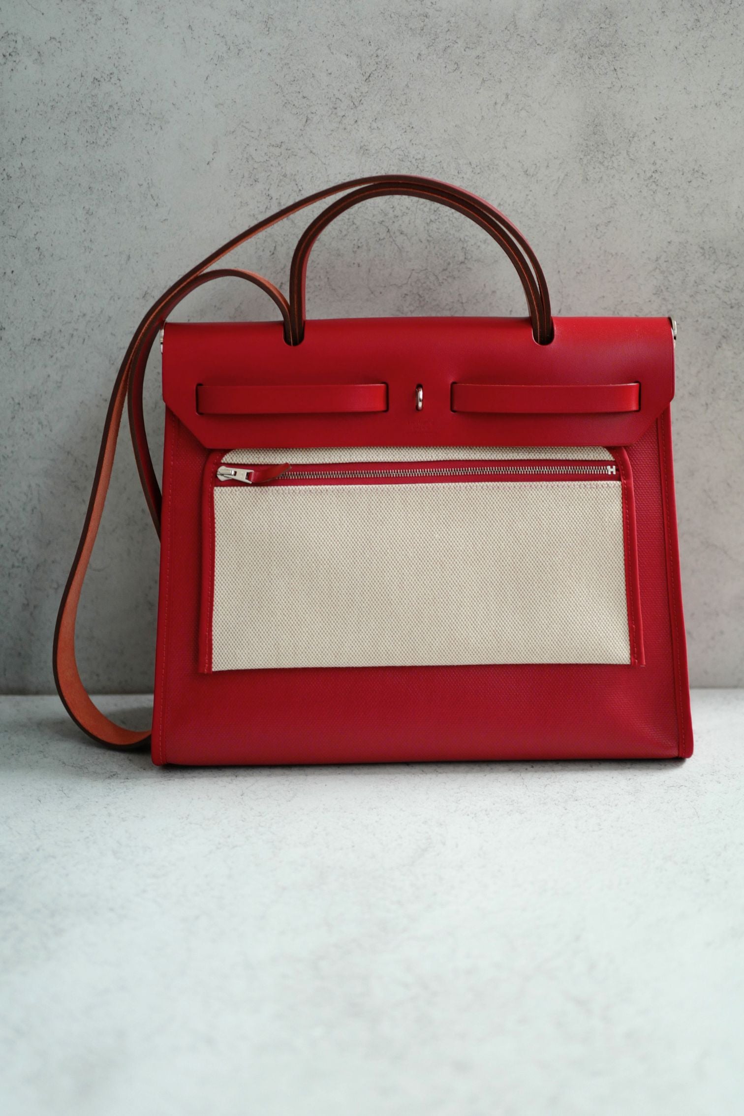BNIB Hermes Herbag Zip 31 Berline Rouge Piment Waterproof