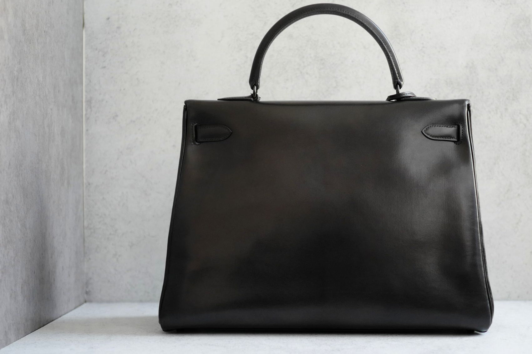Hermès Kelly 35 So Black Box Calfskin with Black PVD Hardware Limited Edition