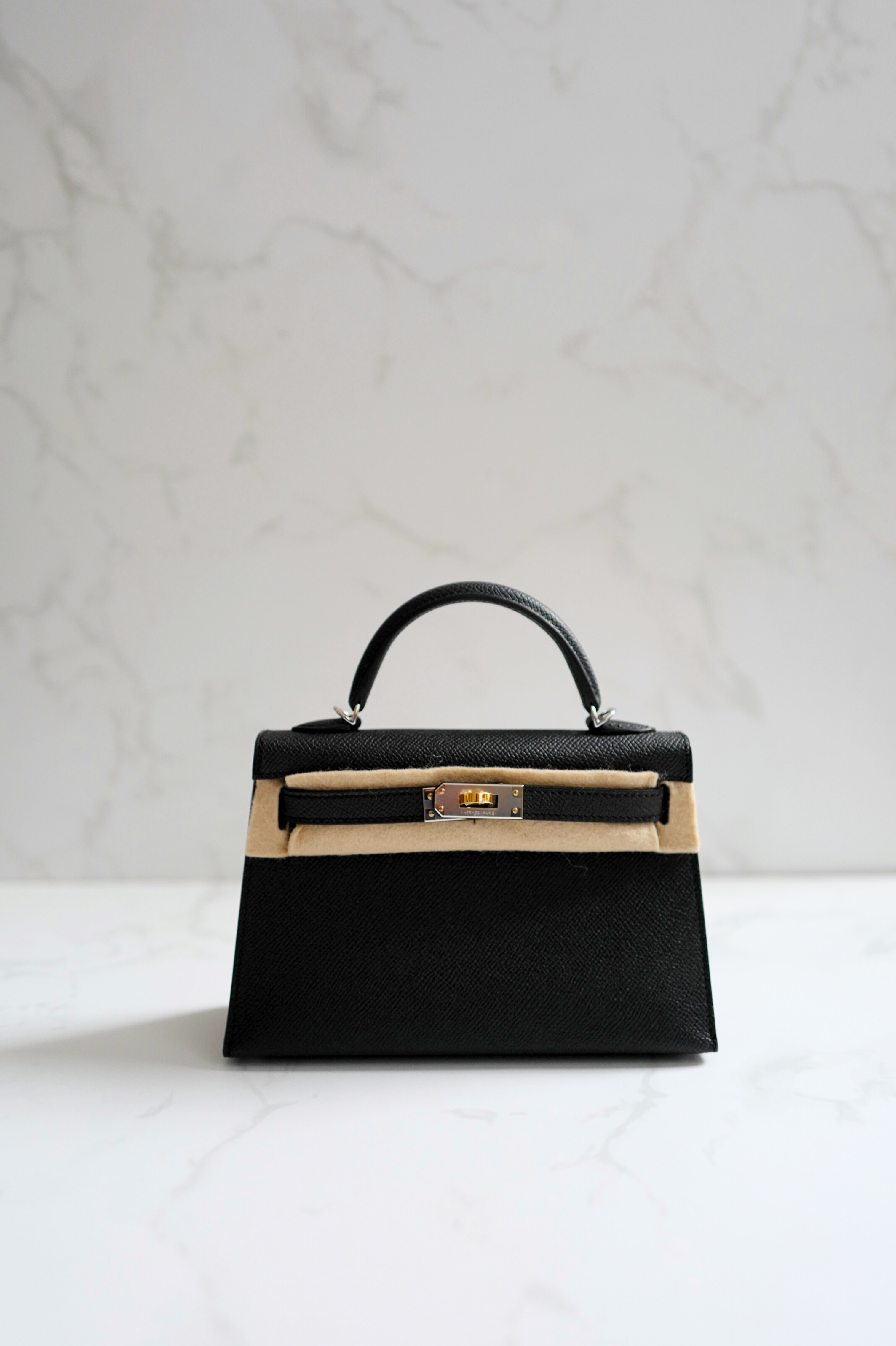BNIB Hermes Mini Kelly Noir Black Epsom Electrum Hardware 2025