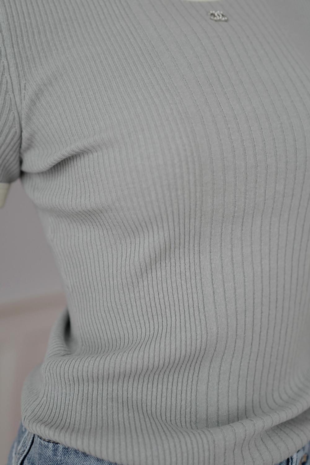 NEW Chanel Coco Beach 2025 Collection T-Shirt Grey size 34