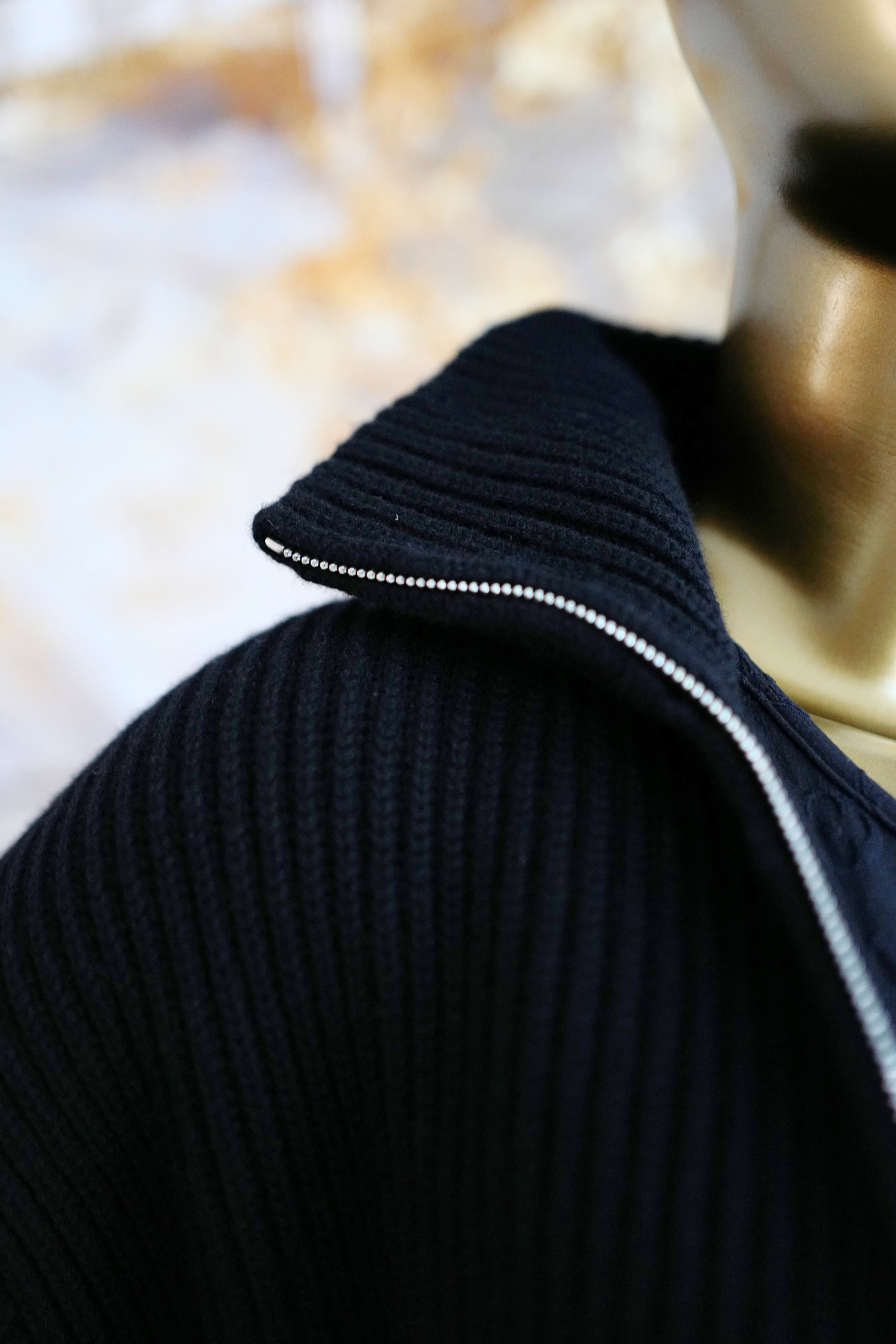NEW Hermès Blouson Cardigan H Pockets Black Size 36 Wool Jacket
